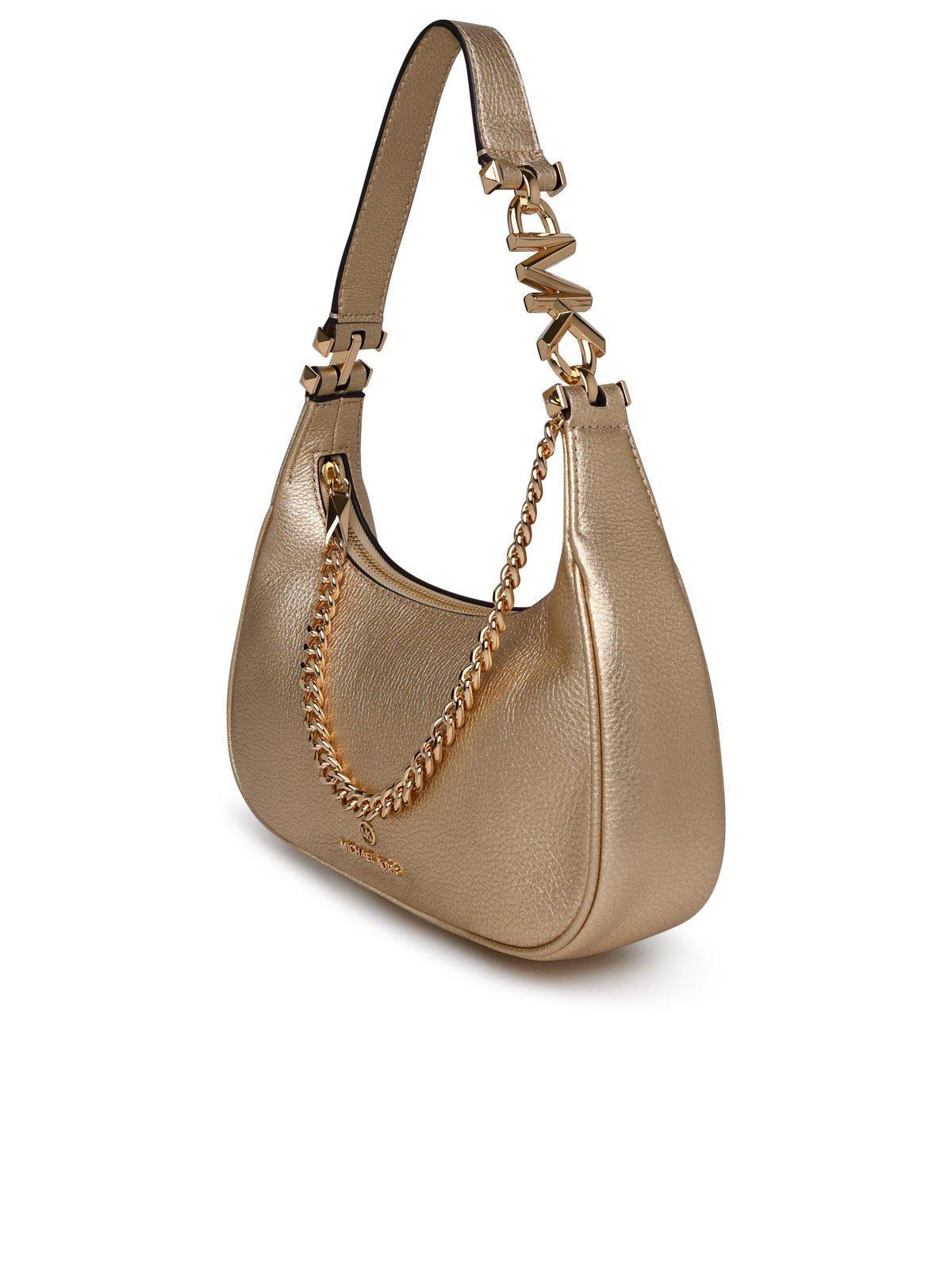 Michael Kors Logo Lettering Zipped Mini Shoulder Bag in Natural Lyst