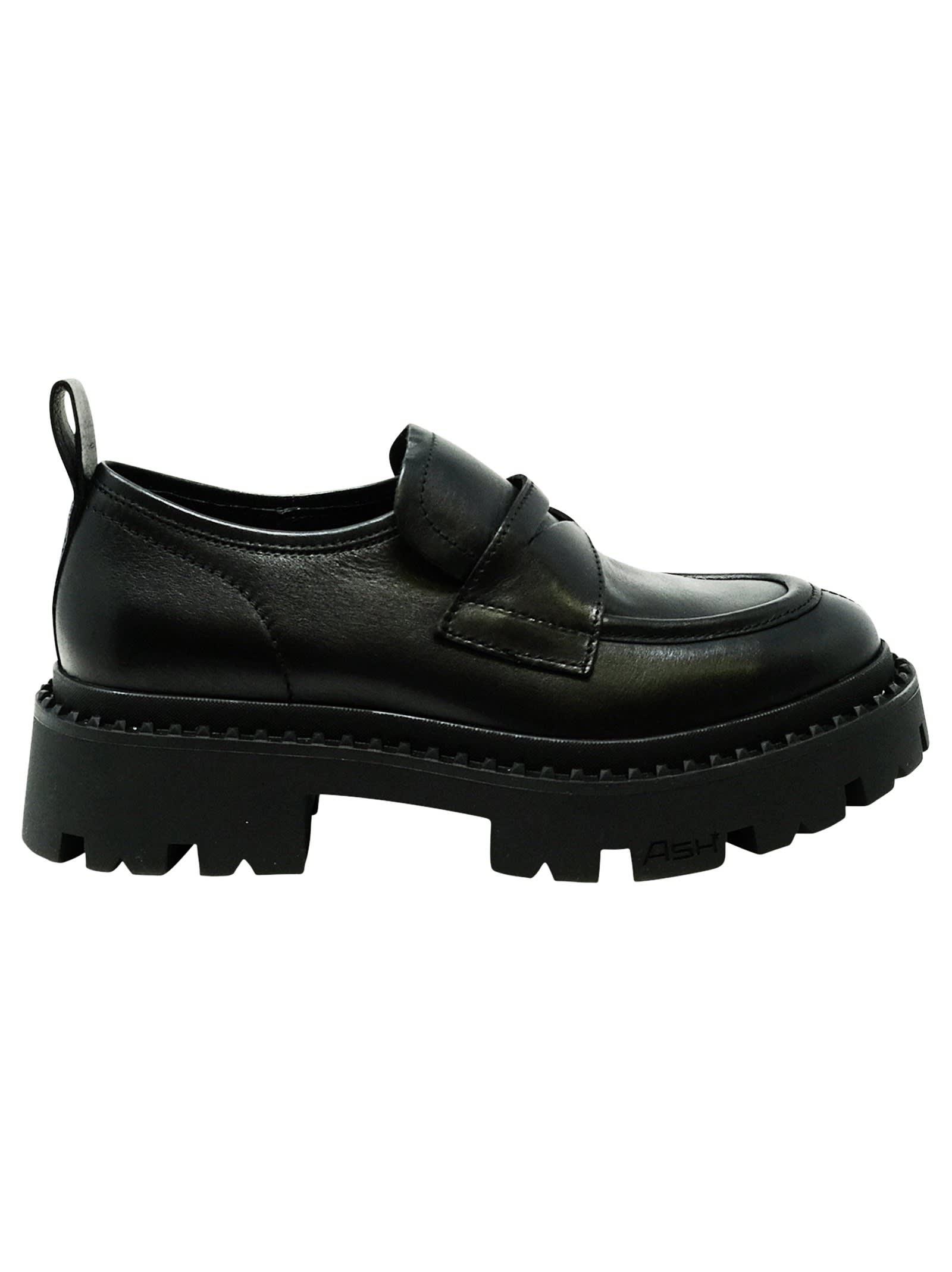 Ash Black Leather Genial Loafers | Lyst