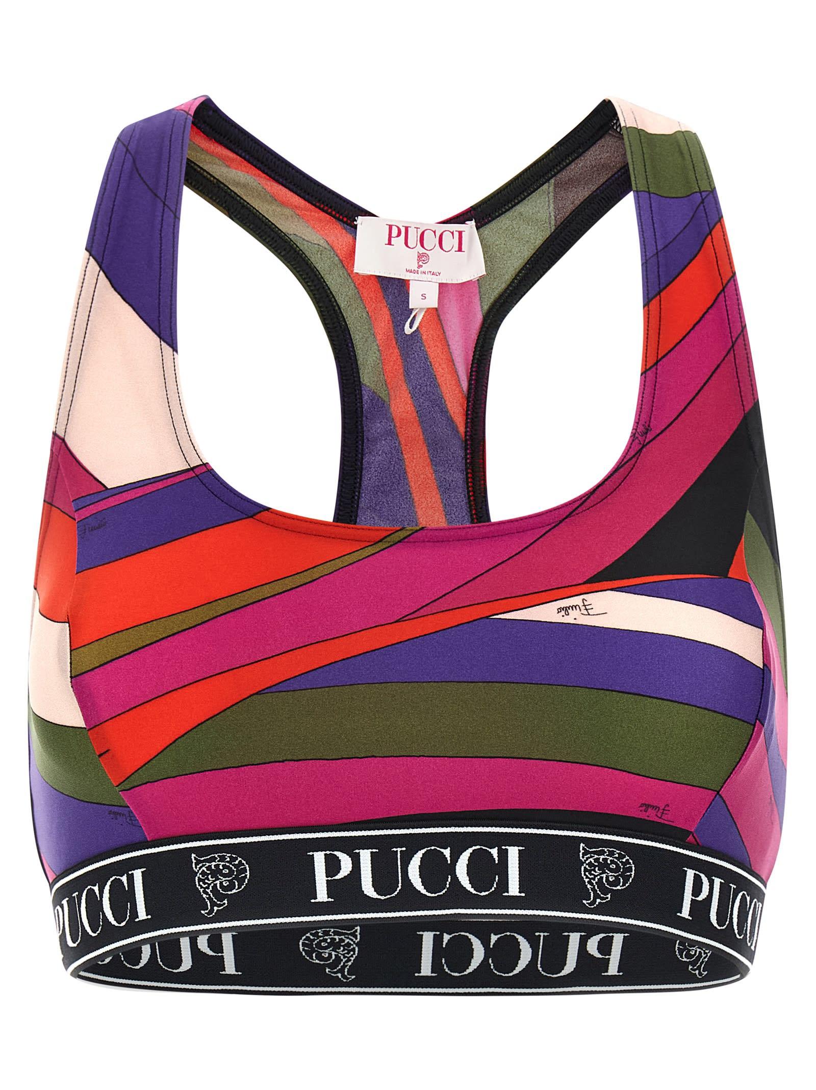 トップス NEW made in ITALY EMILIO PUCCI tops Pucci - Printed cotton crop top Emilio Pucci