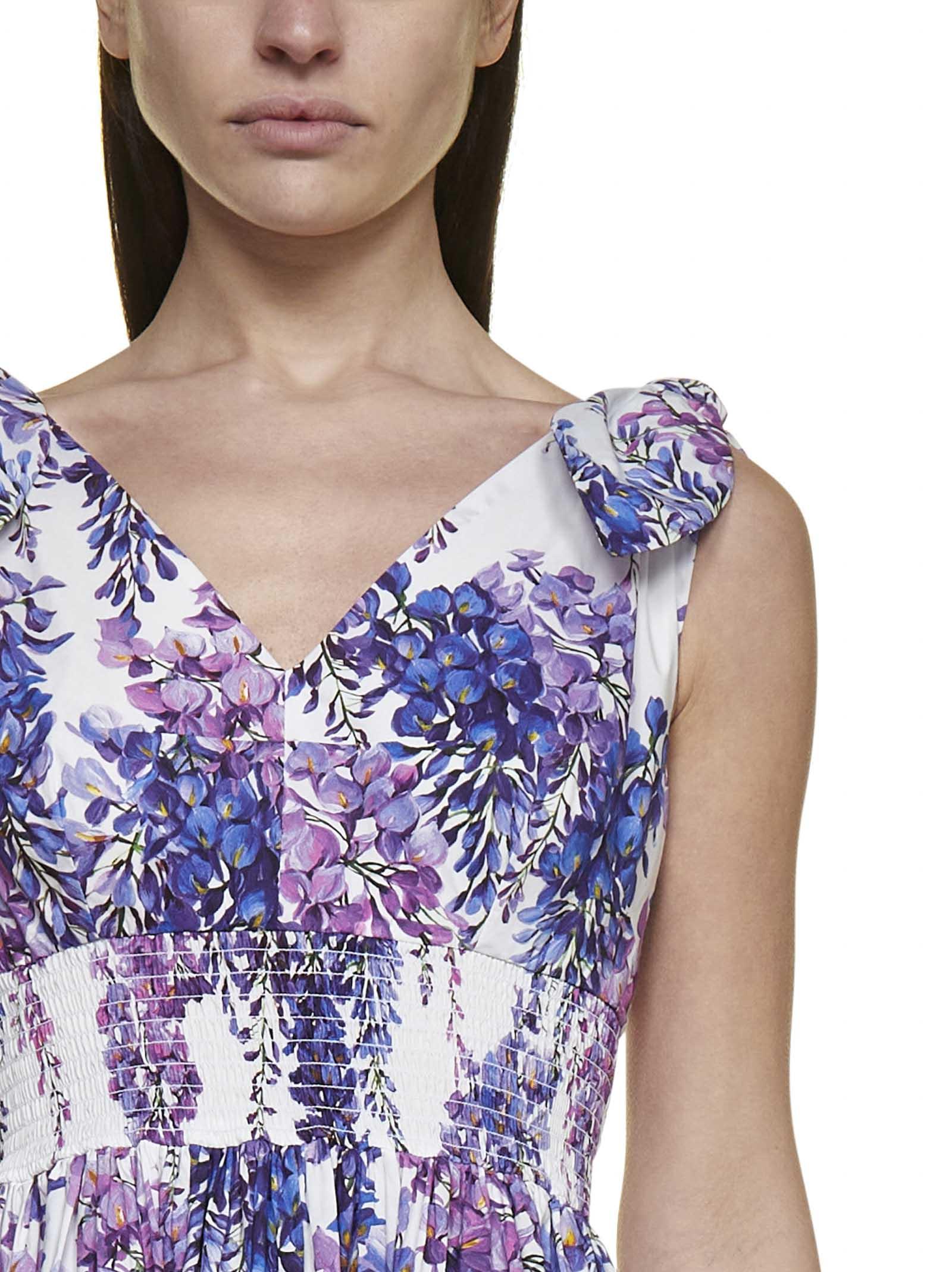 Dolce & Gabbana Wisteria Print Cotton Dress in Blue - Save 31% - Lyst
