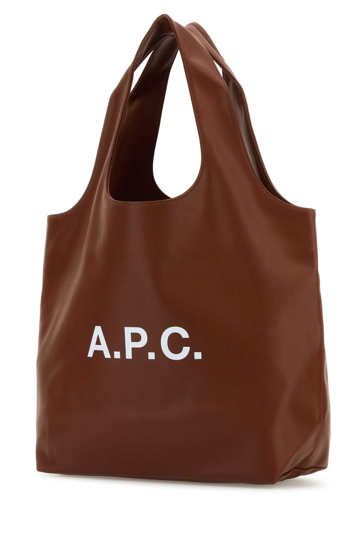 トートバッグ A.P.C. CARAMEL SYNTHETIC LEATHER SHOPPING BAG A.P.C. Caramel Synthetic Leather Shopping Bag in Brown | Lyst