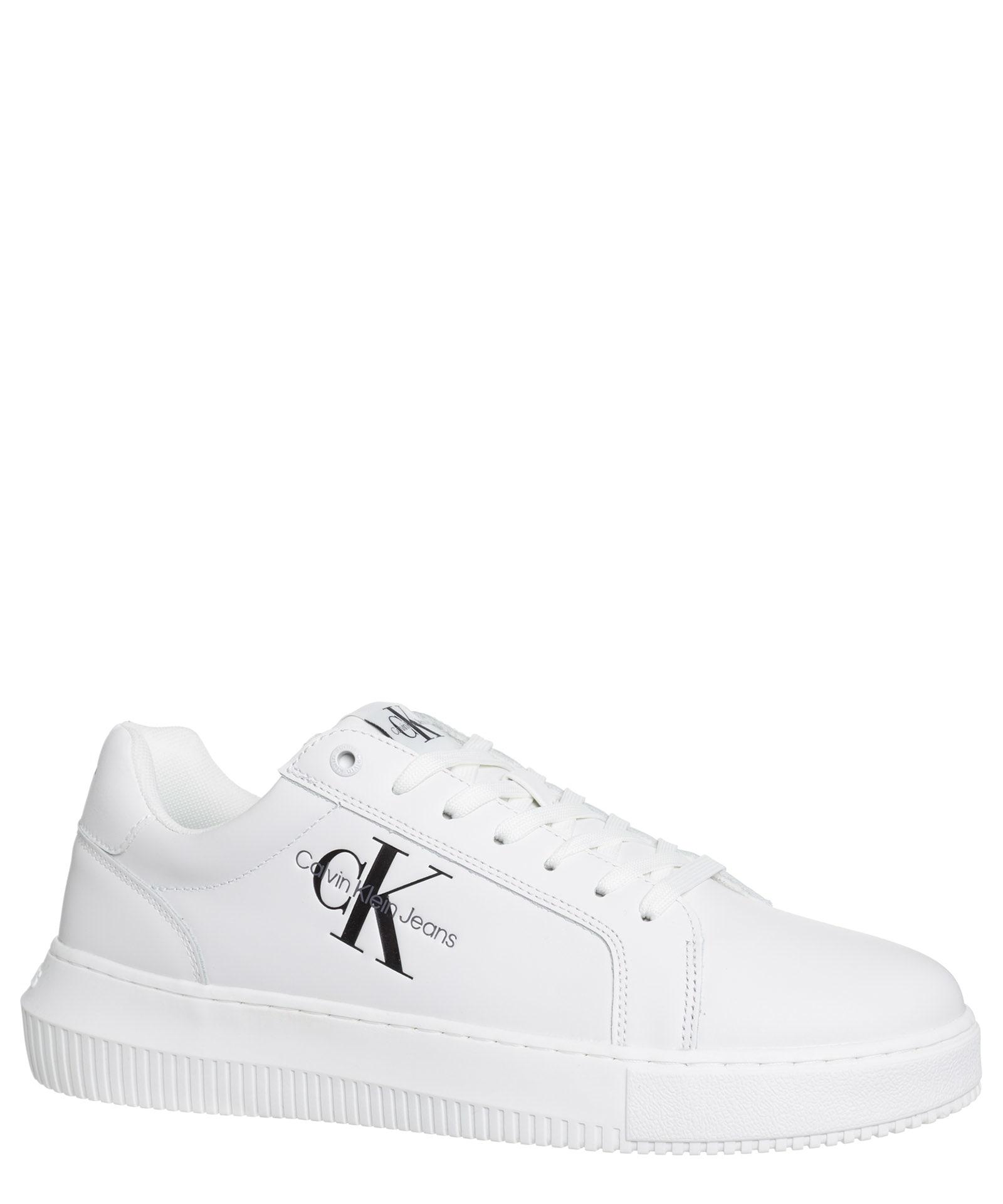 Calvin Klein Leather Sneakers in White for Men | Lyst