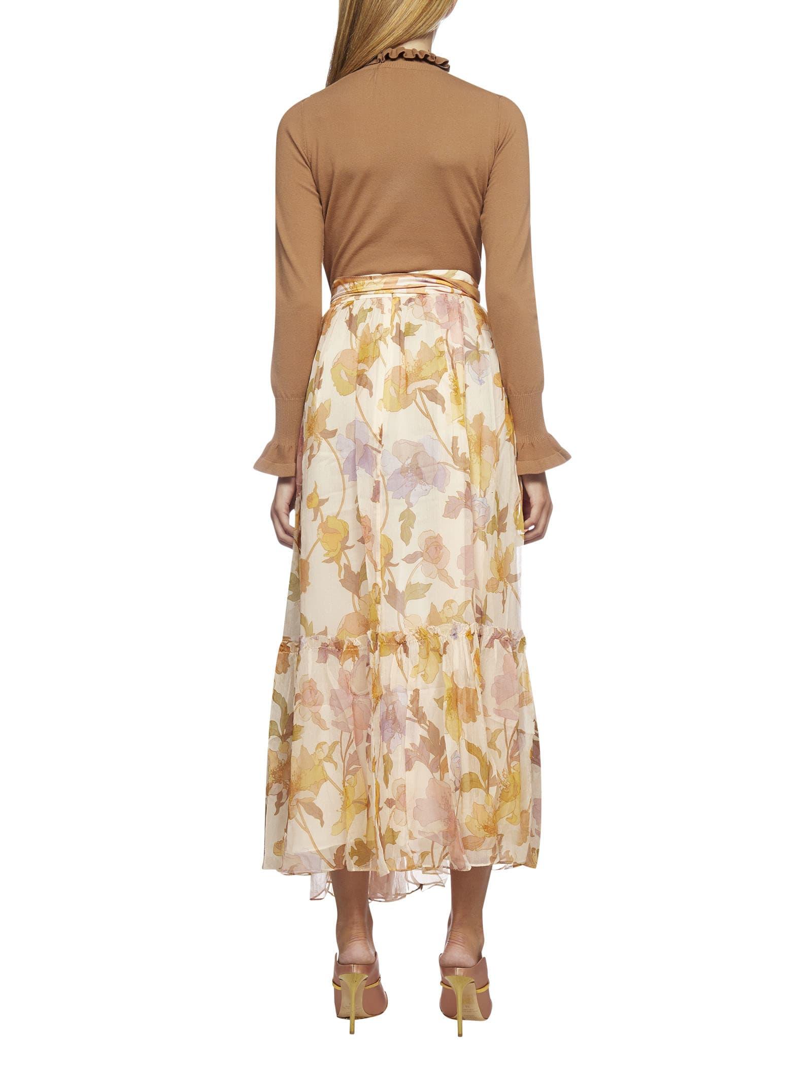Zimmermann Tempo Print Silk Maxi Skirt 