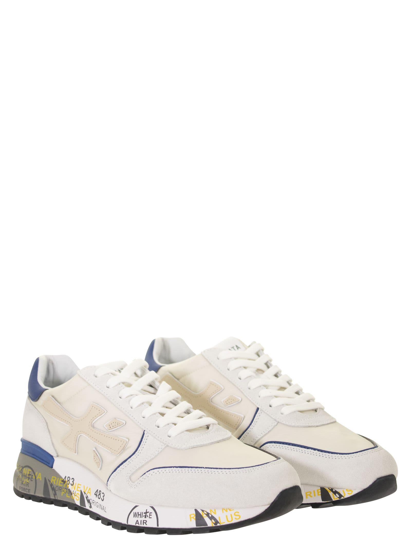 Premiata Leather Mick 5192 - Sneakers in White/Blue (White) for Men | Lyst