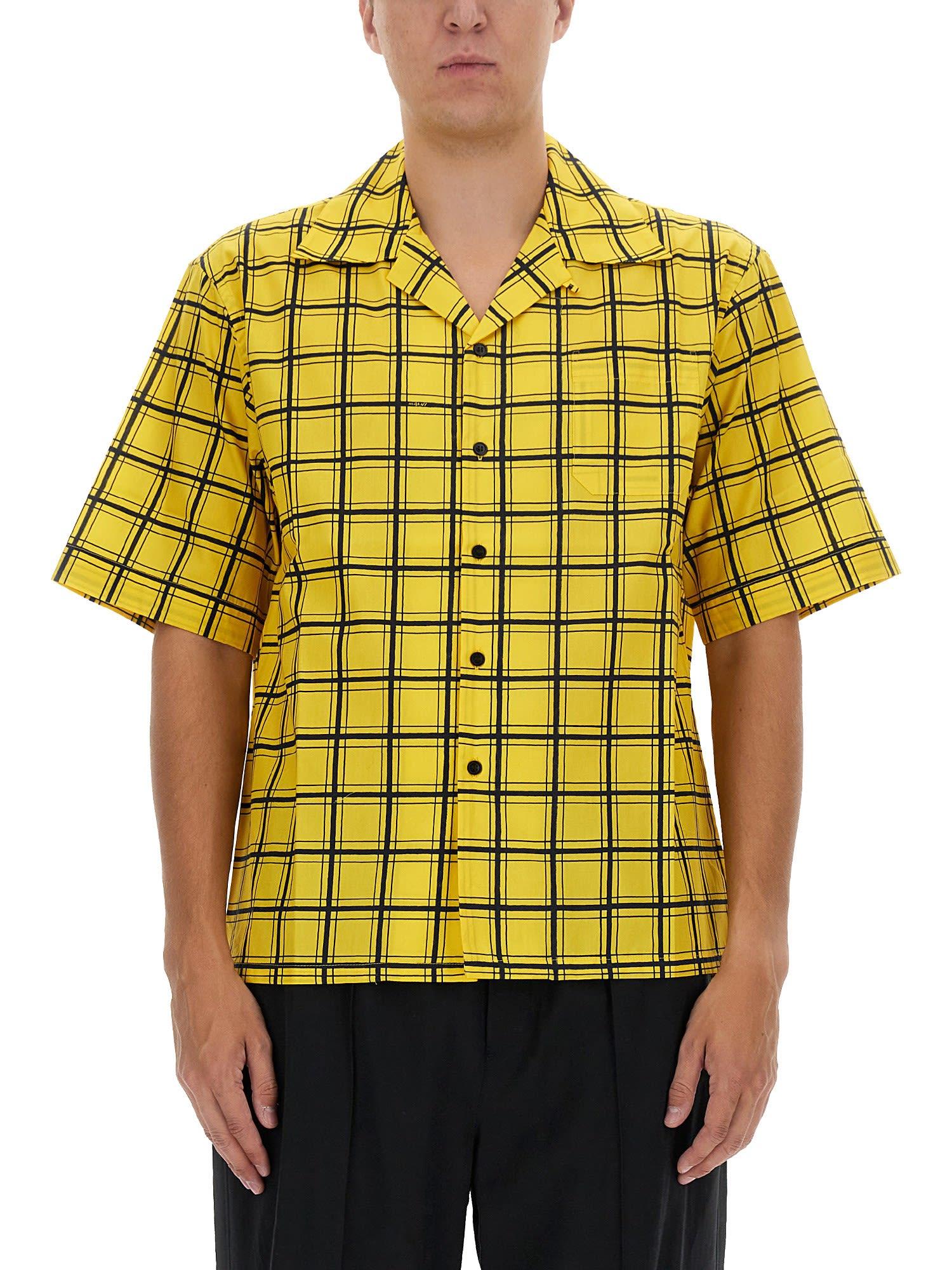 Marni Check Print Shirt in Yellow for Men | Lyst