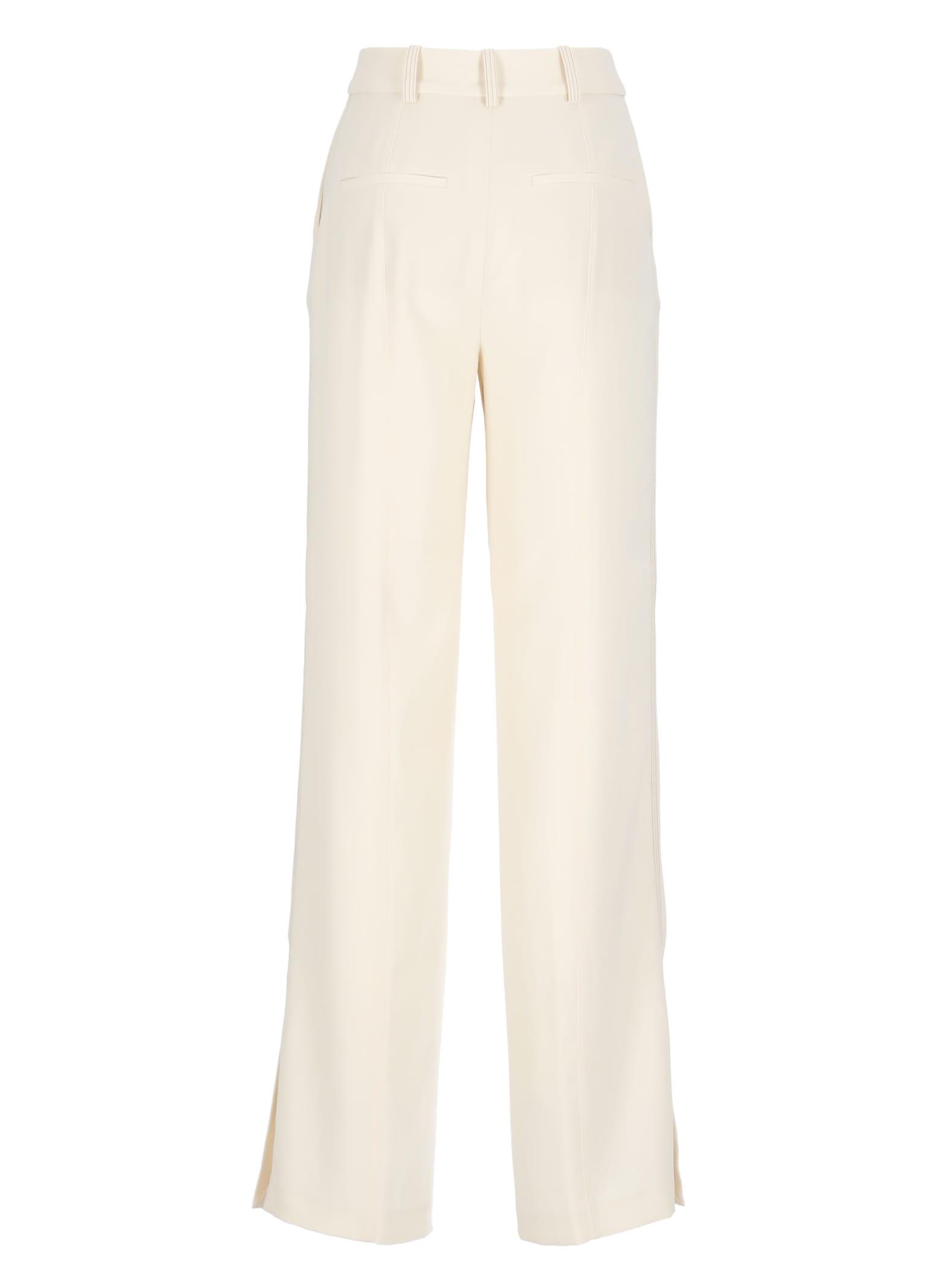 Calvin Klein Twill Palazzo Trousers in White | Lyst