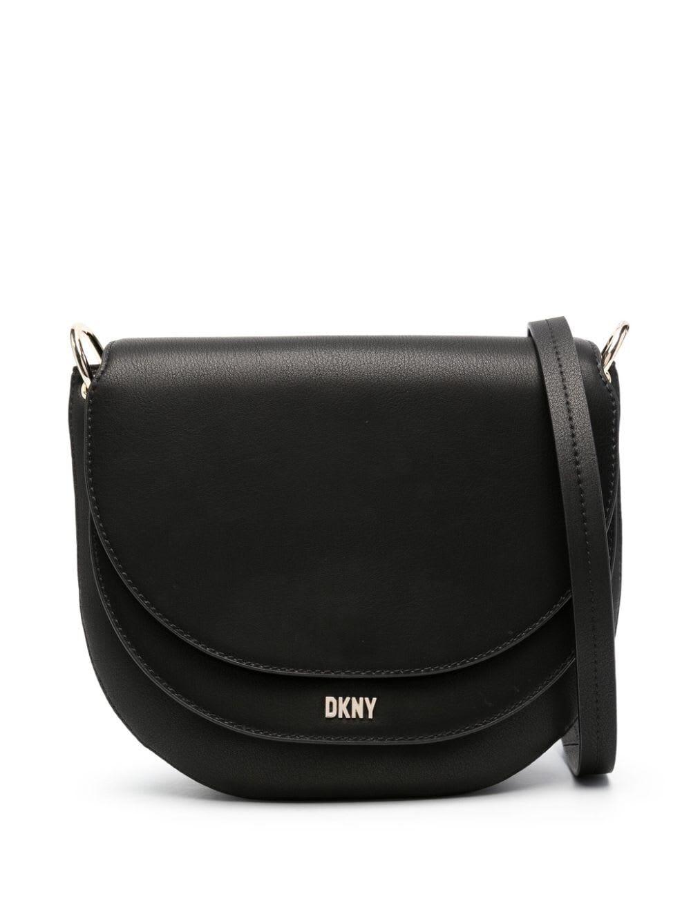 DKNY Logo lettering Leather Crossbody Bag in Black Lyst