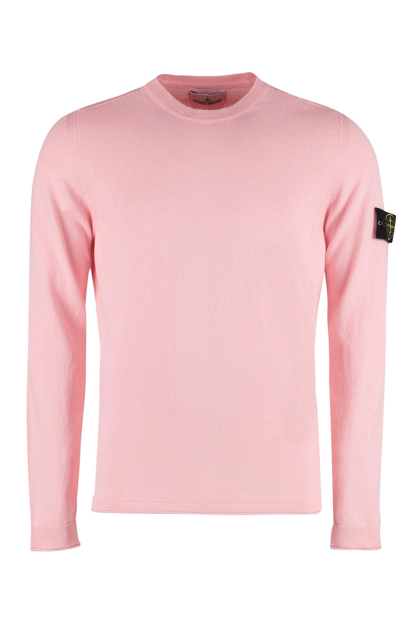 Stone Island Cotton Crew-neck Sweater in Pink for Men | Lyst