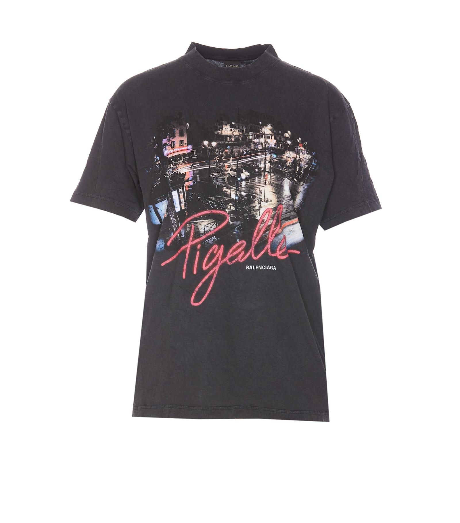 Balenciaga Pigalle Logo T-Shirt in Black | Lyst