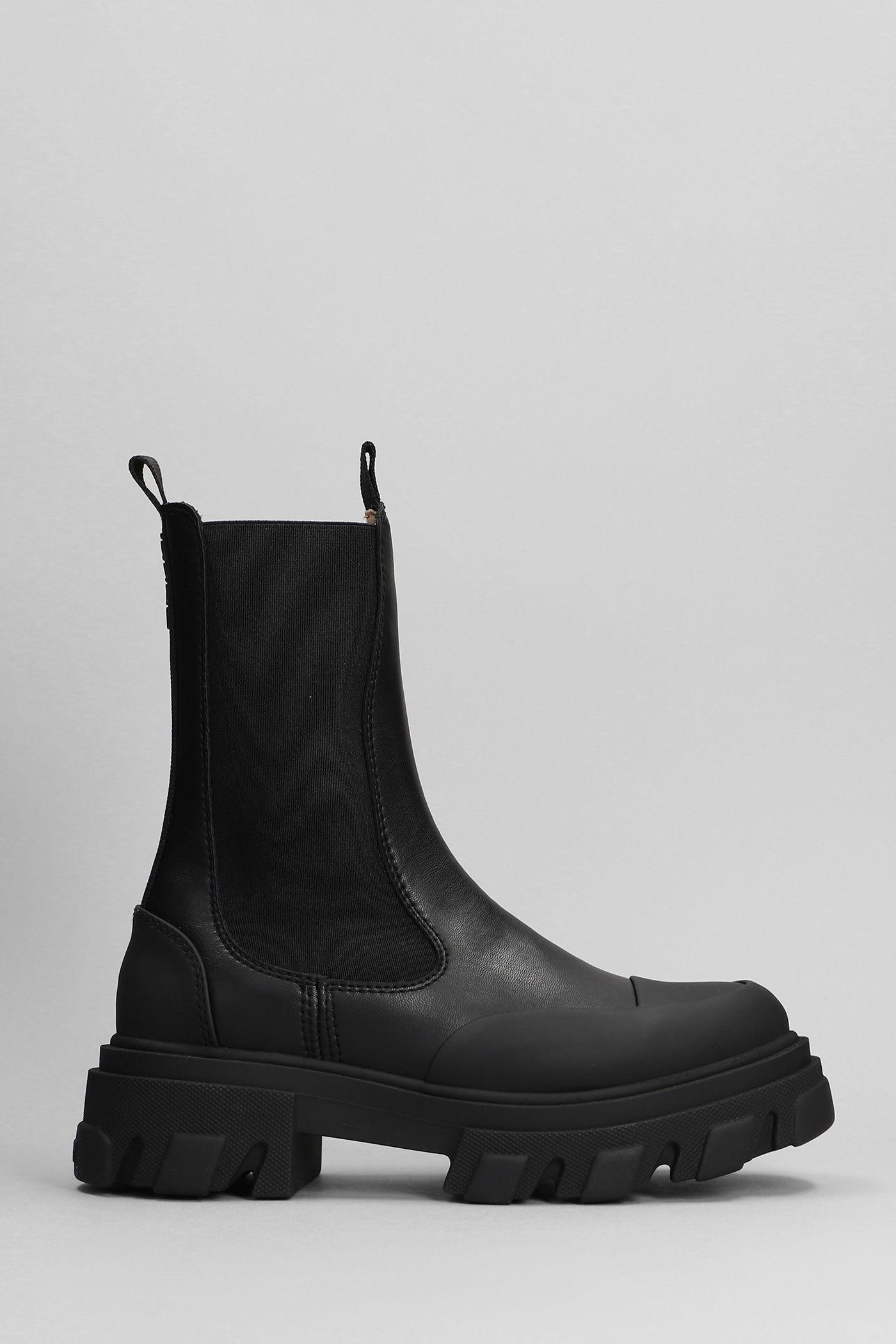 ショートブーツ・ブーティ Ganni Chelsea Anckle Boots - Ganni - Leather - Black GANNI Chelsea boots | THE OUTNET