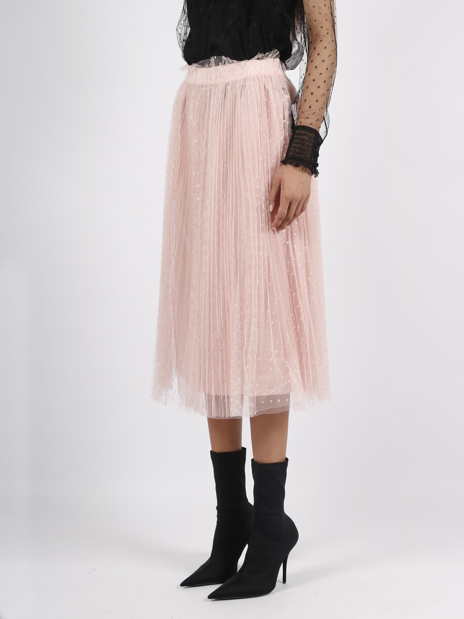 RED Valentino Pleated Point D Tulle Skirt in Pink | Lyst