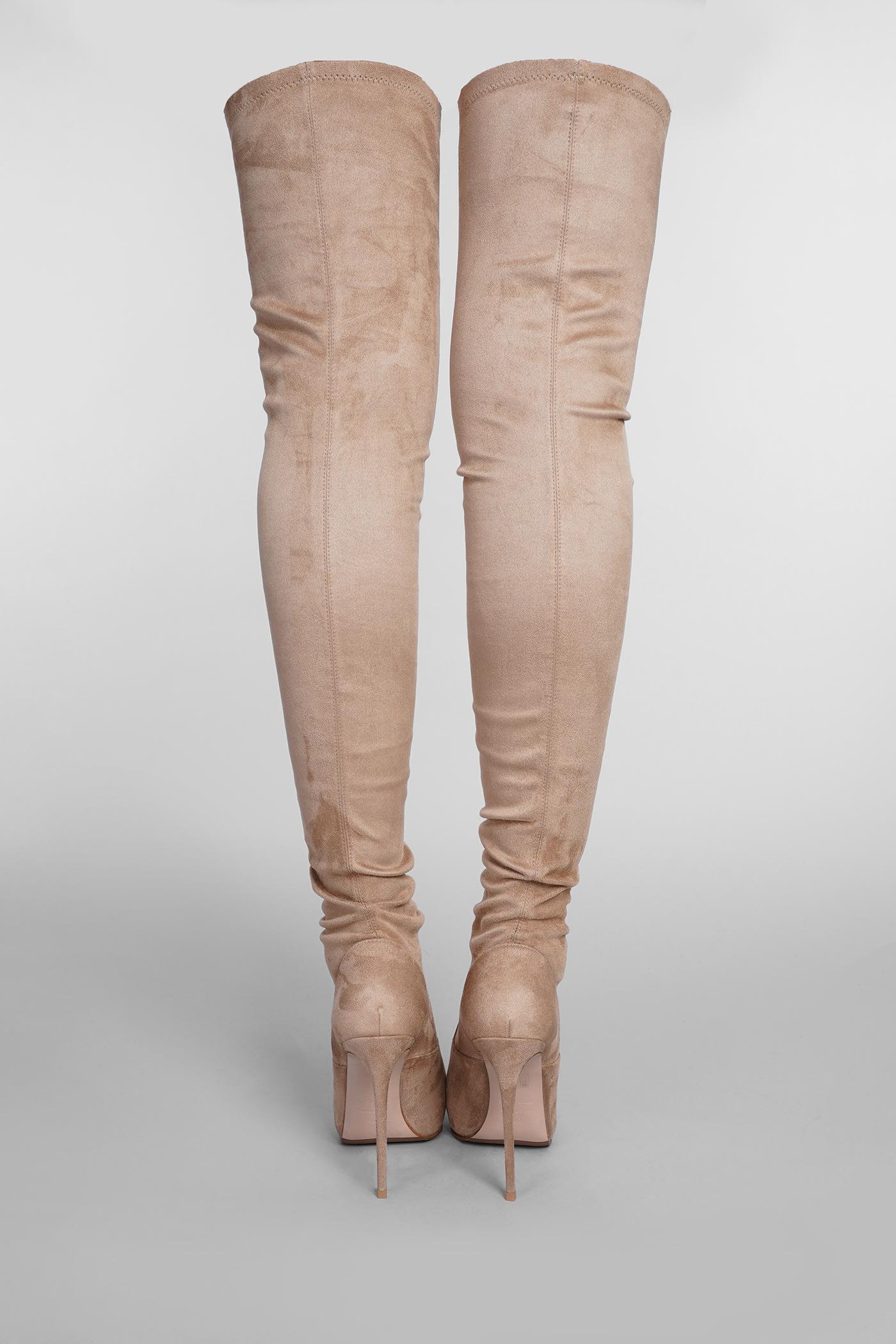 Suede thigh high shop heel boots
