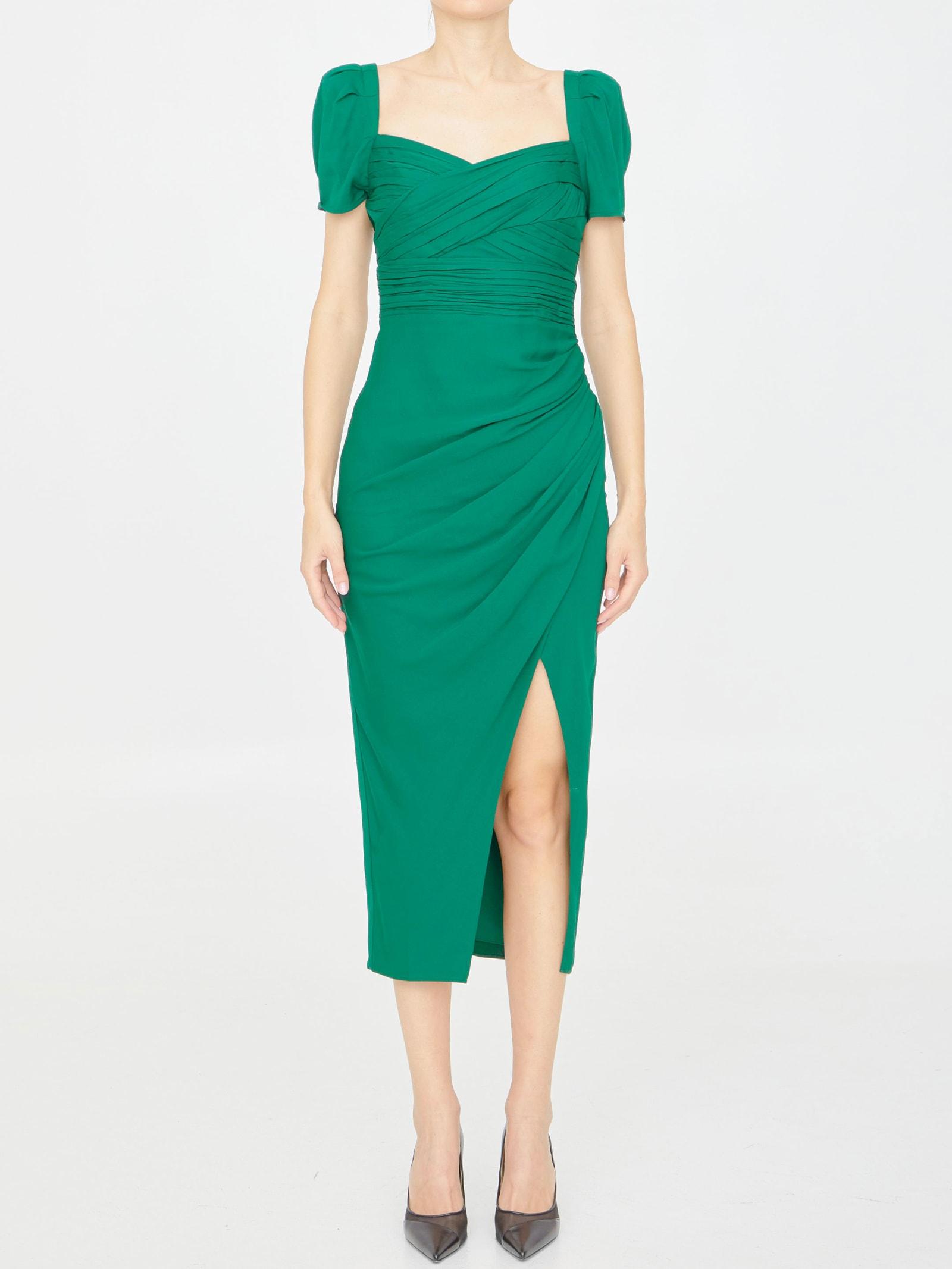 Self Portrait Iris Midi Dress In Green Lyst 0984