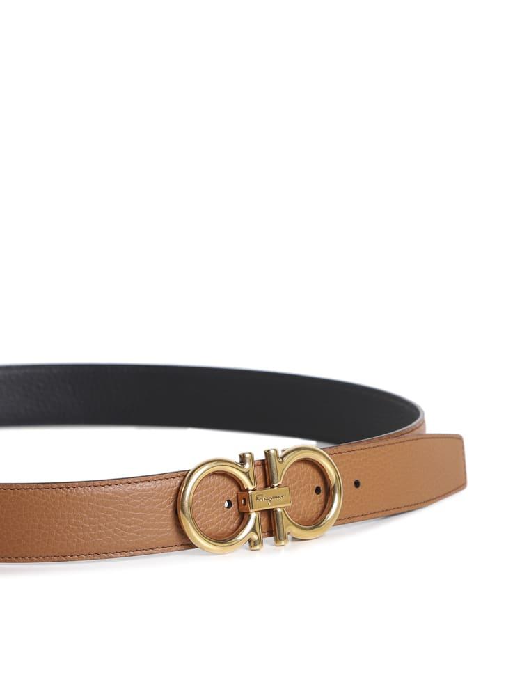Salvatore Ferragamo Reversible Leather Belt - Black and Brown