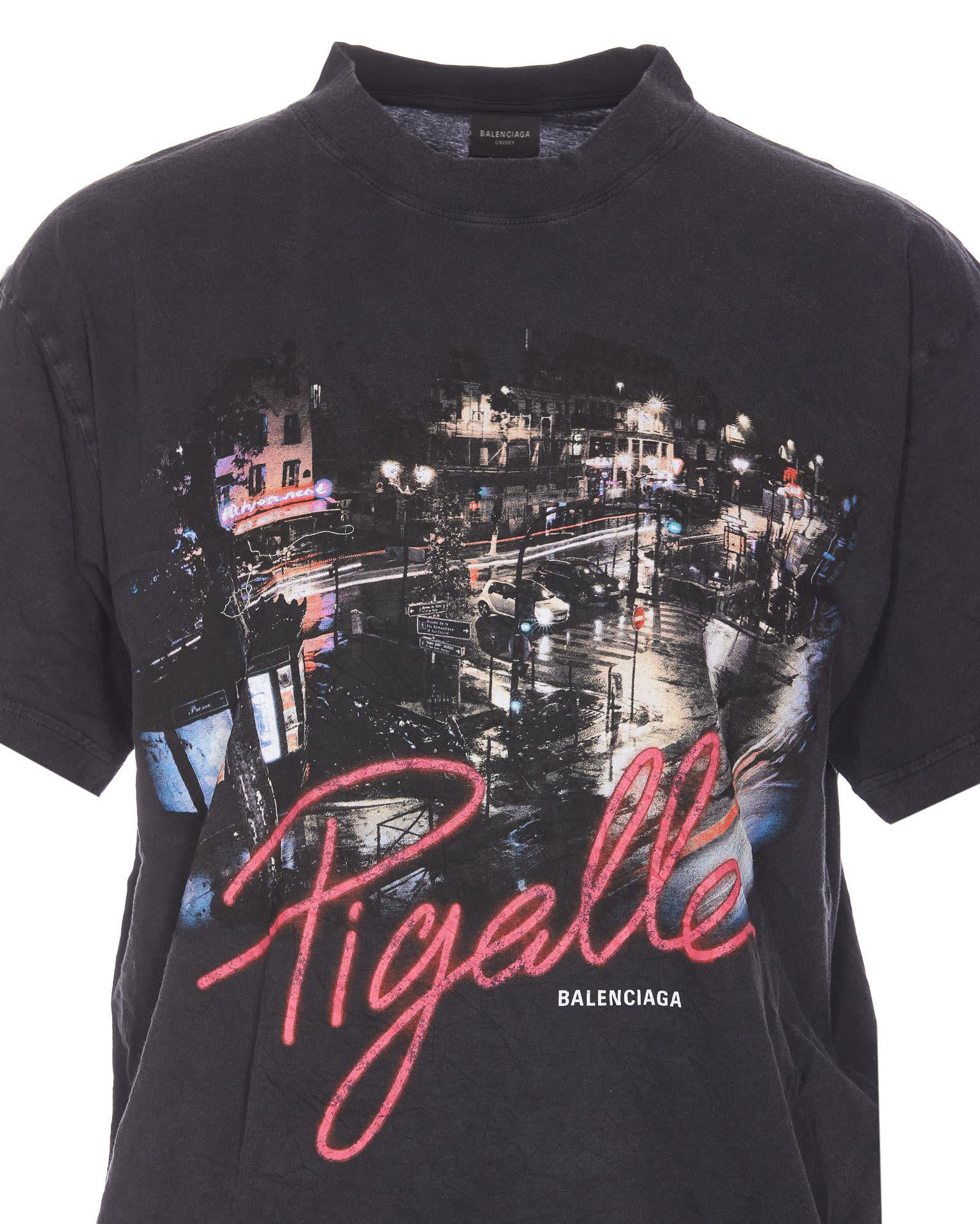 Balenciaga Pigalle Logo T-Shirt in Black | Lyst