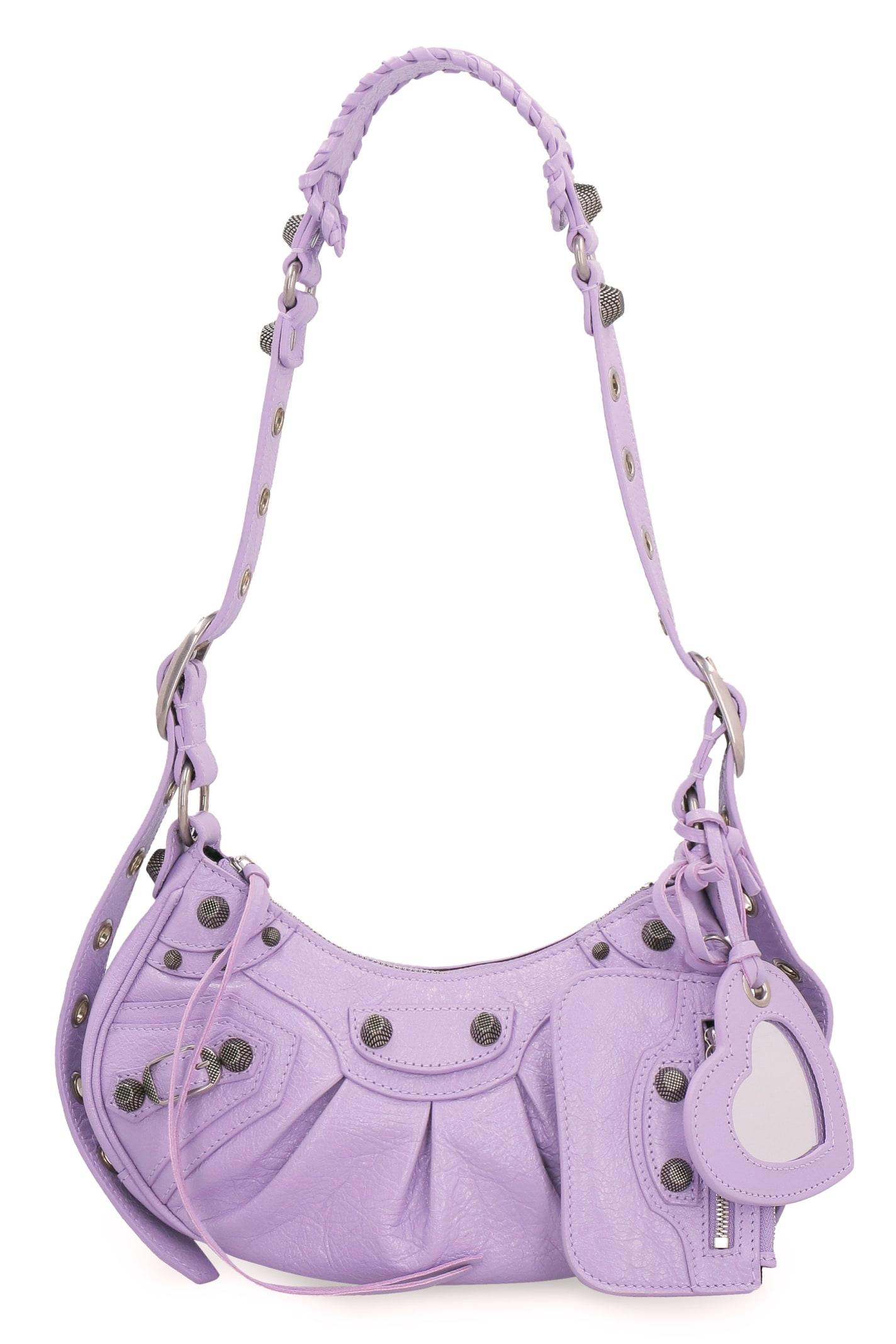 Balenciaga Le Cagole Xs Leather Crossbody Bag in Purple | Lyst