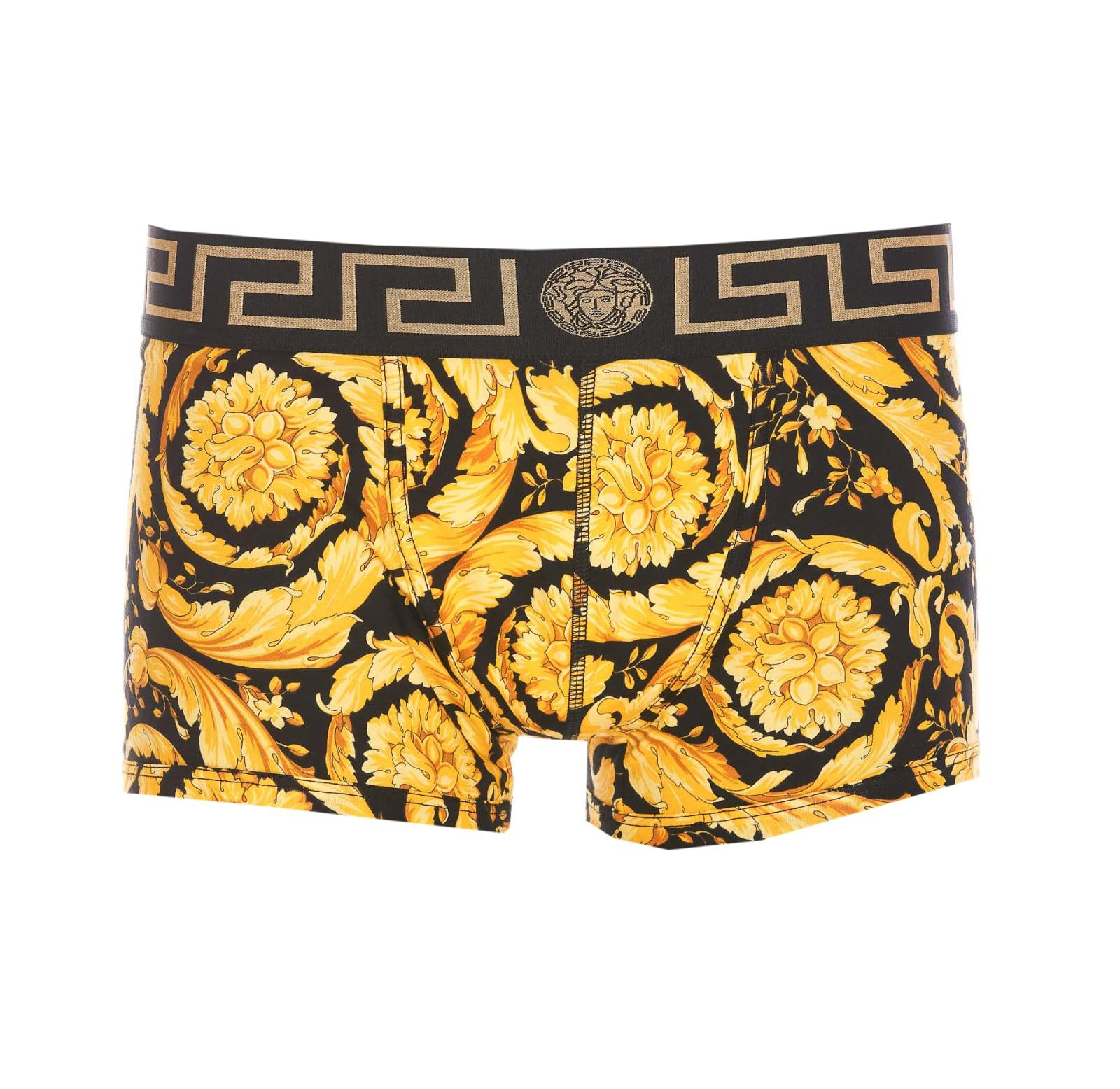 Versace Barocco Slim Fit Boxer in Yellow for Men | Lyst