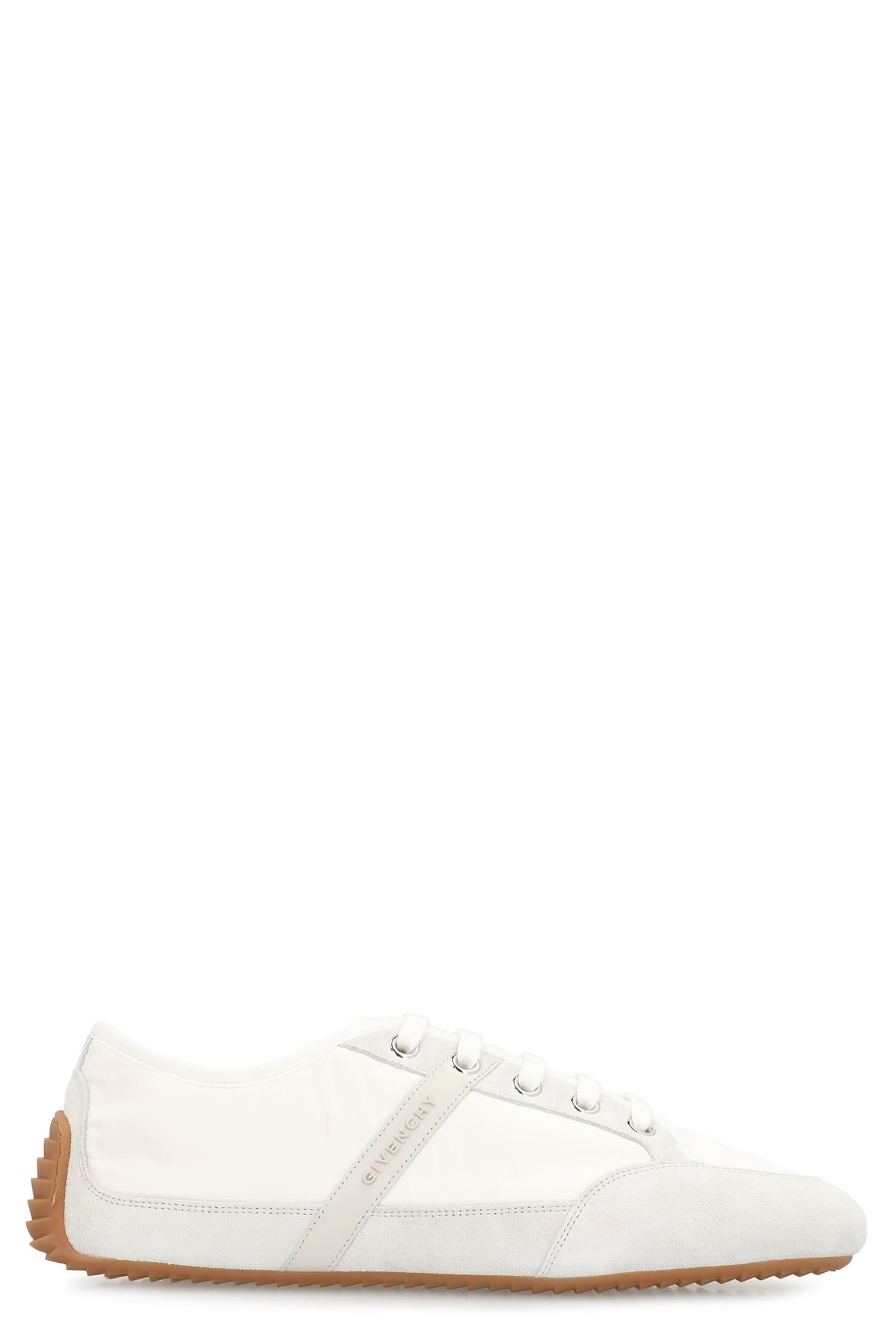 スニーカー GIVENCHY WHITE SILM SNEAKERS IN NYLON AND SUEDE Givenchy Men's Slim Nylon and Suede Low-Top Sneakers