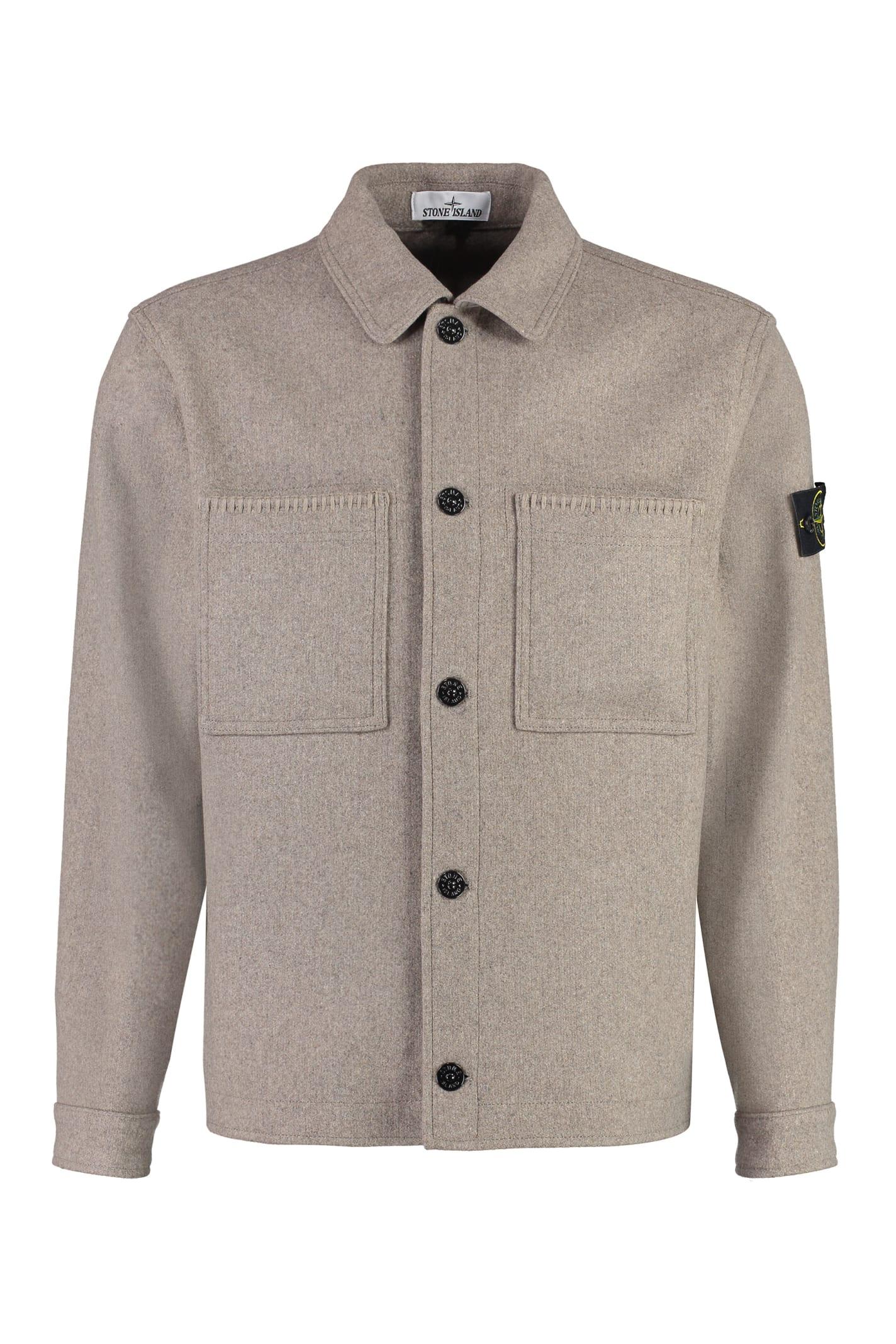 Grey stone island overshirt 2025