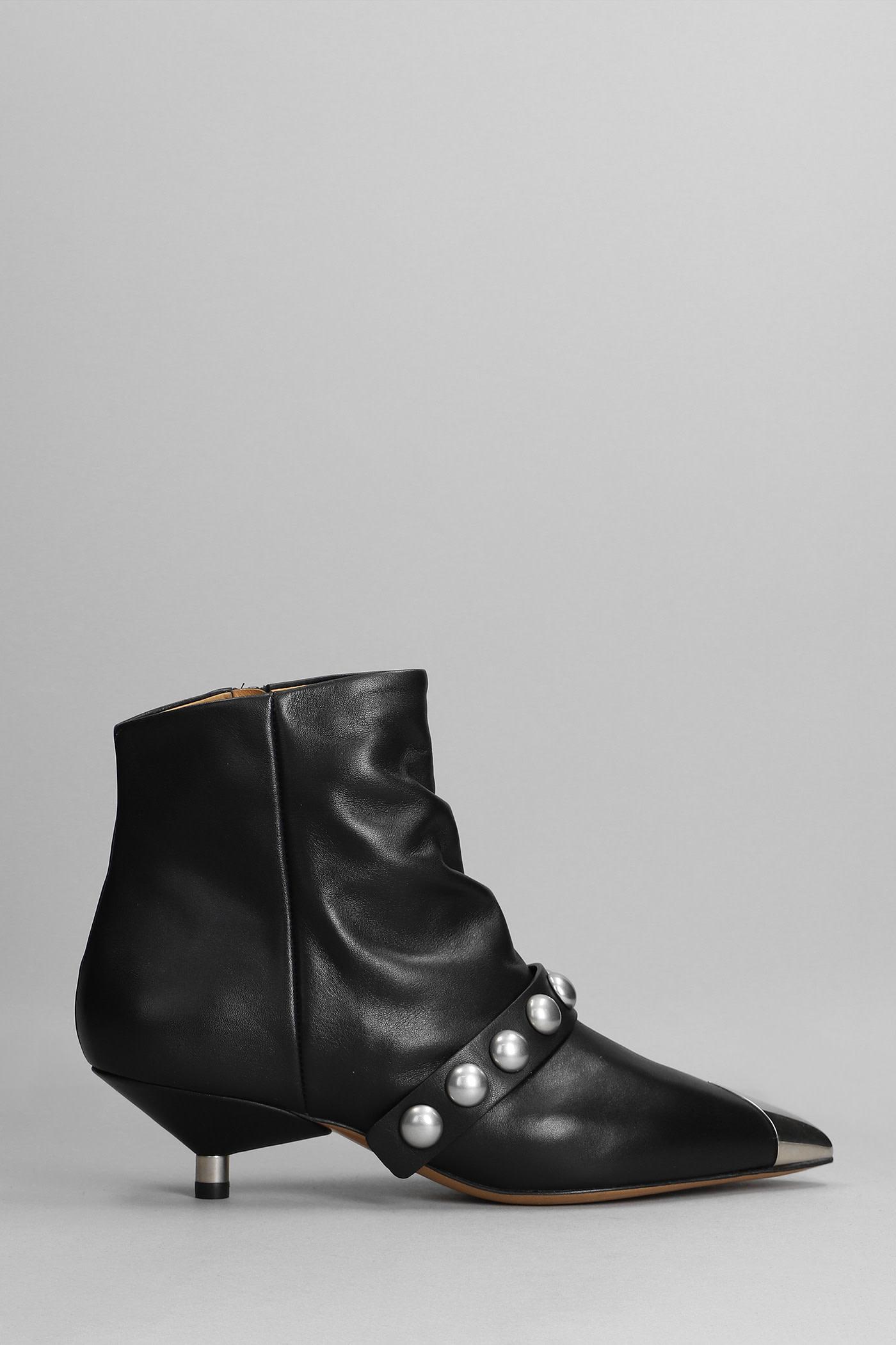 Isabel Marant Donatee Low Heels Ankle Boots In Black Leather