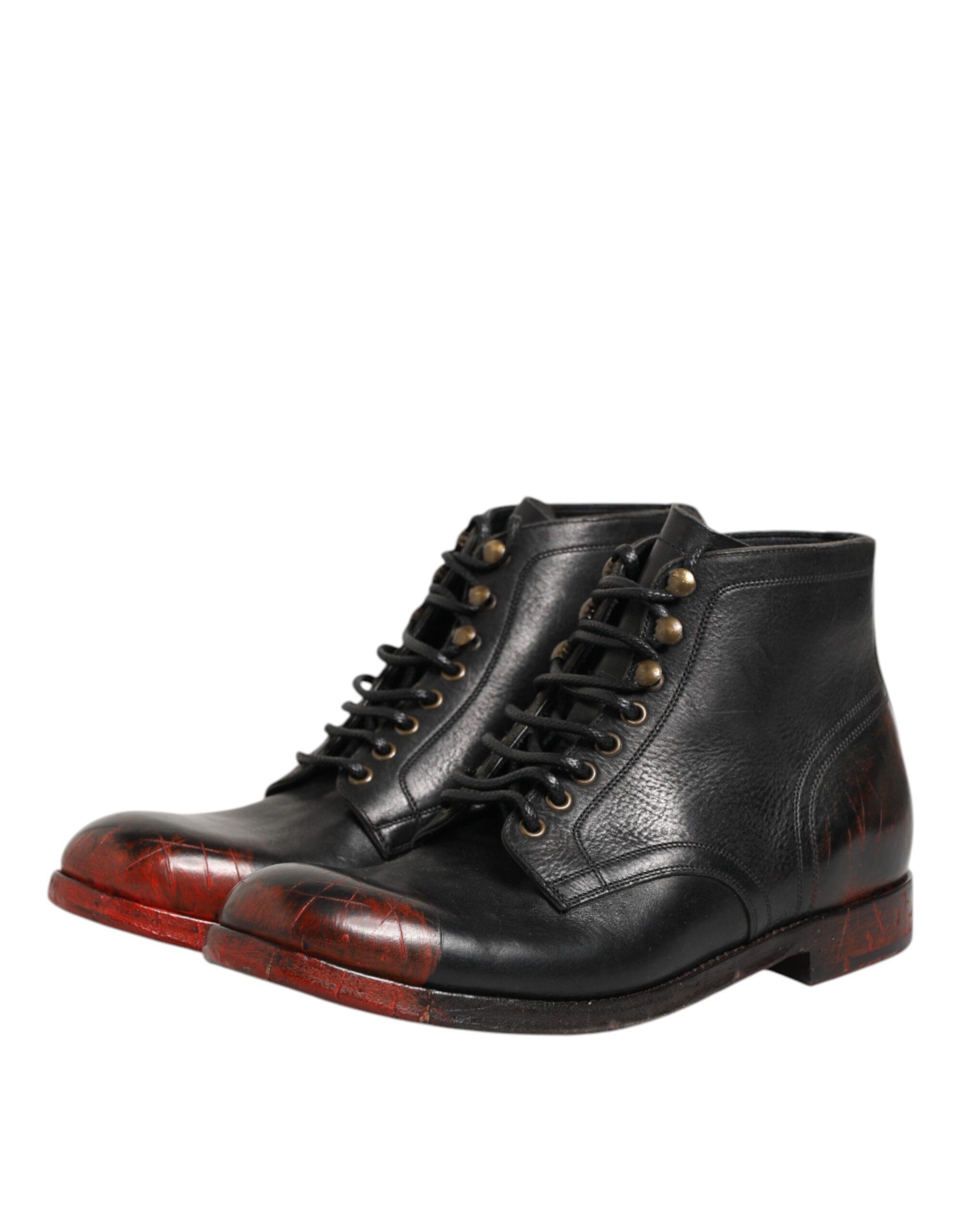 dolce & Gabbana italy vintage lace up short mens ankle boot 7 Dolce & Gabbana Boots for Men Sale | Up To 70% Off | Sendegaro main image 3