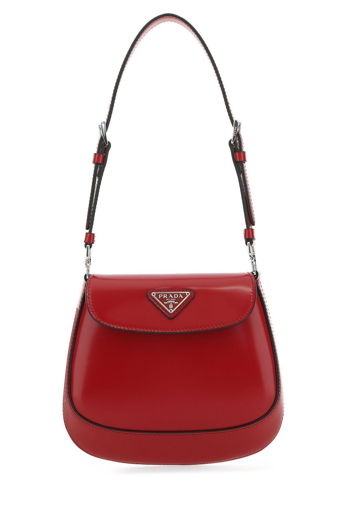 Prada Leather Shoulder Bag - Red | Editorialist