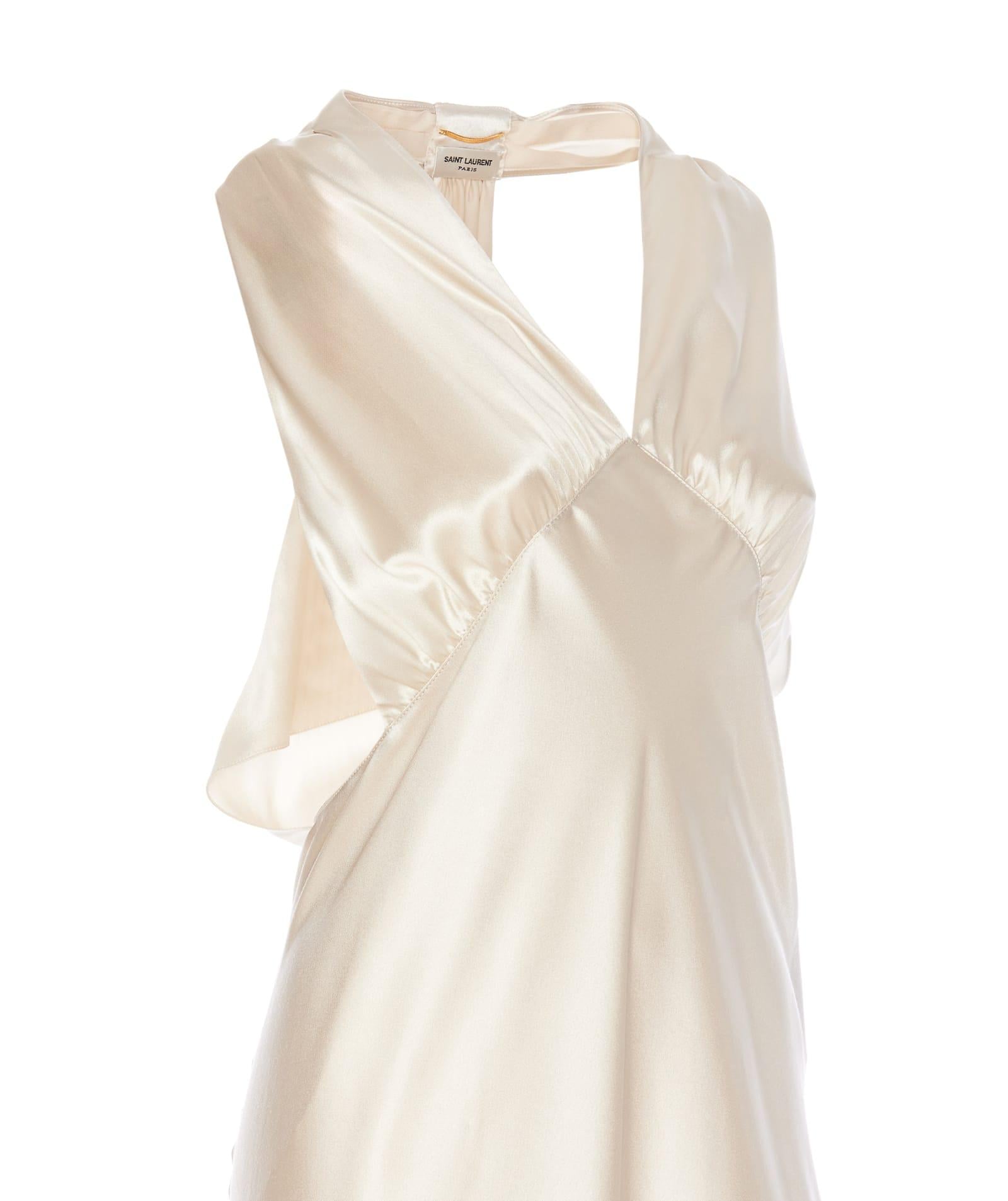 halter tight dress Open-Back Halter V-Neck Homecoming Dress with Bow Canary / Small main image 1