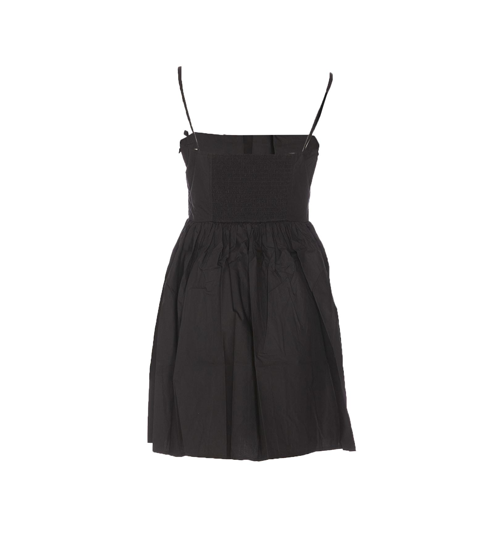 ★Ganni★ Cotton Poplin Strap Dress Black W0194099 W0194099S Black Black Cotton Poplin Strap Dress | GANNI US