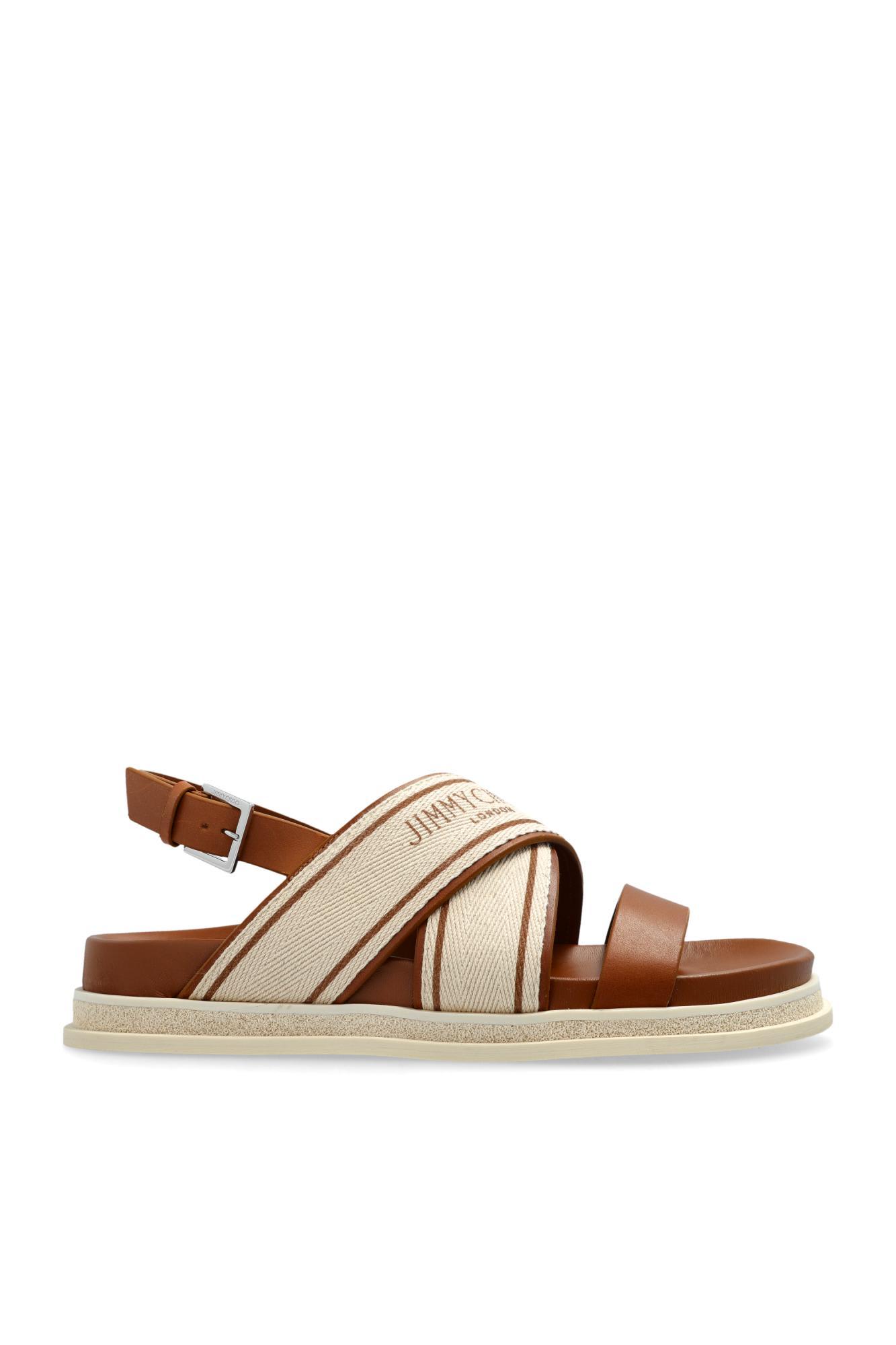 サンダル・ミュール JIMMY CHOO JOA FLAT SANDALS Jimmy Choo Joa Flat Sandals | Neutrals | FARFETCH