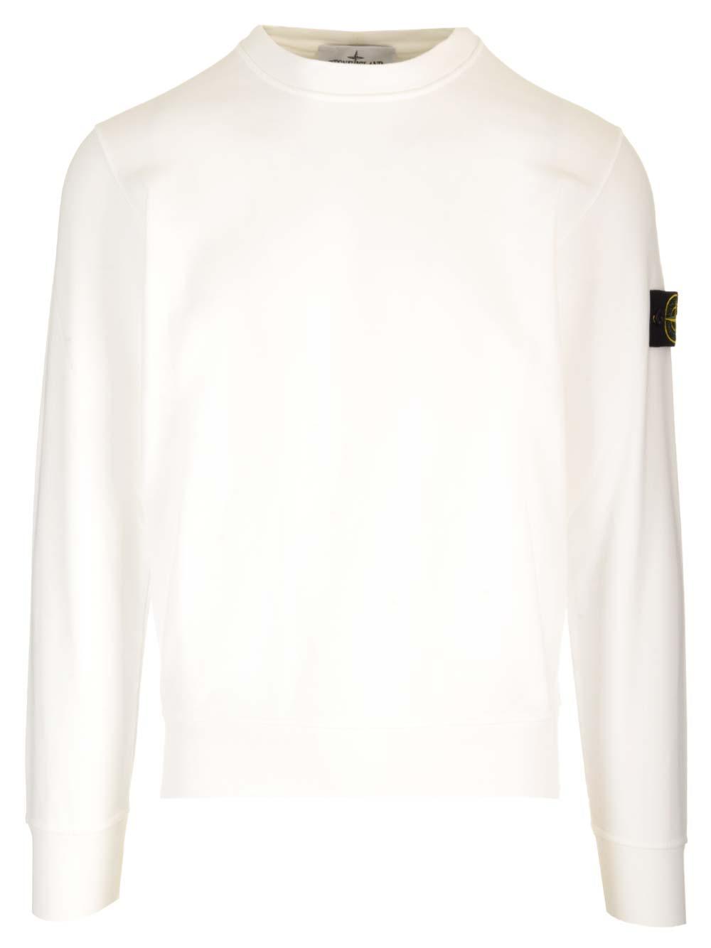 Stone island white crew neck sweatshirt sale