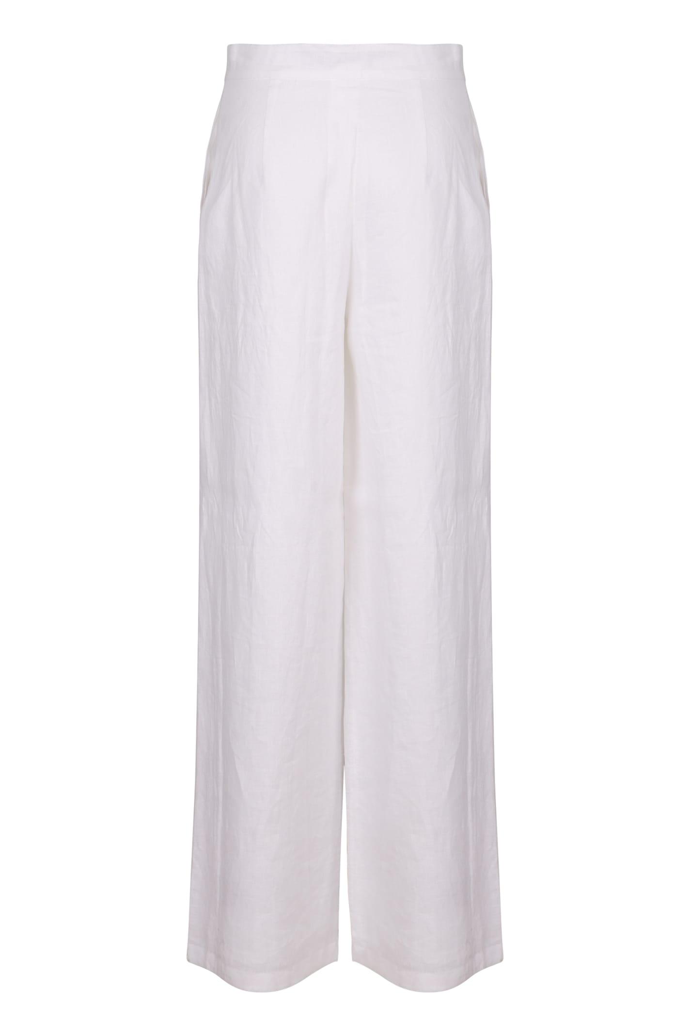 Max Mara Garibo Linen Trousers in White | Lyst