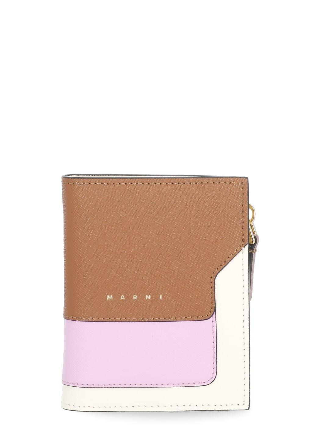 Womens Accessories Wallets and cardholders Marni Leather Bi-fold Wallet in Natural 