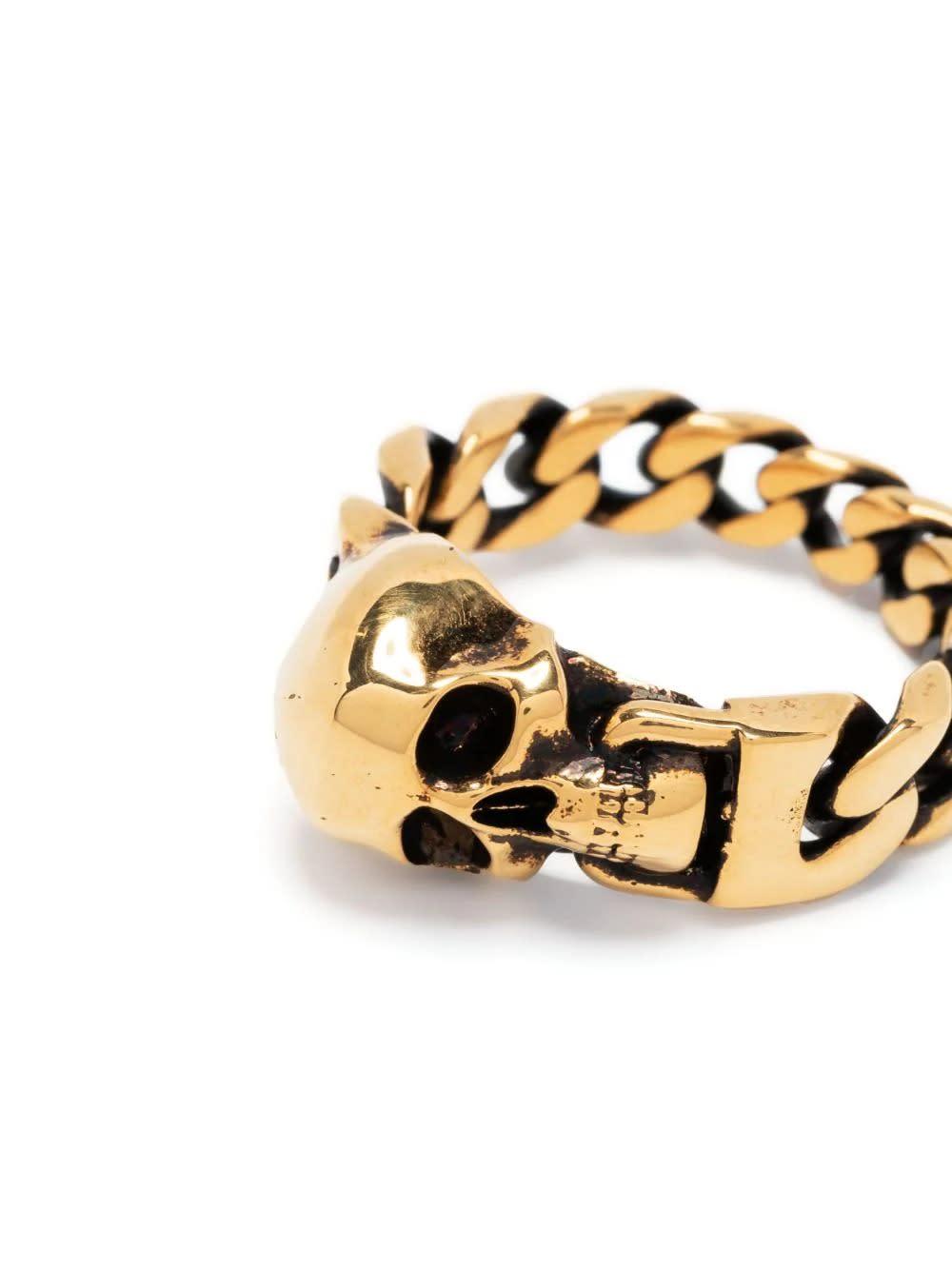 Alexander McQueen skull-detail chain-link bracelet - Gold