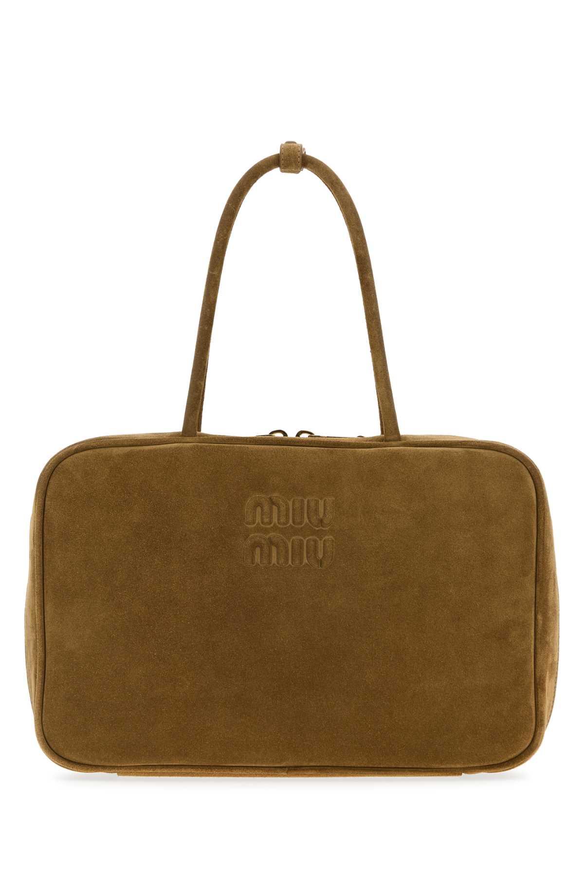 トートバッグ MIUMIU CAMEL SUEDE LEATHER SHOPPING BAG Miu Miu Camel Suede Leather Shopping Bag | italist