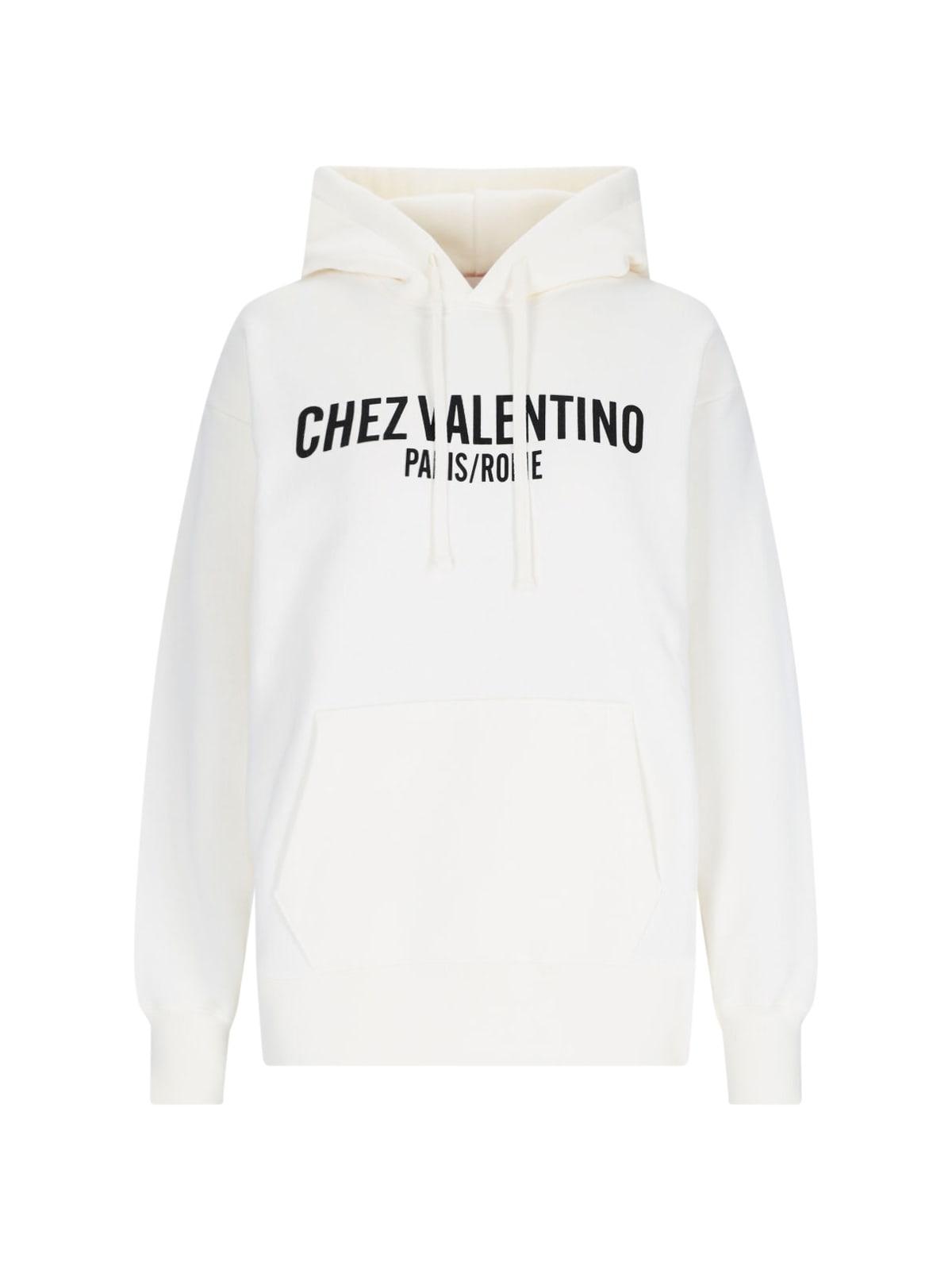 国内発送☆VALENTINO☆イニシャルロゴHOODIE/WHITE VALENTINO GARAVANI - Chez Valentino sweatshirt | Leam Roma