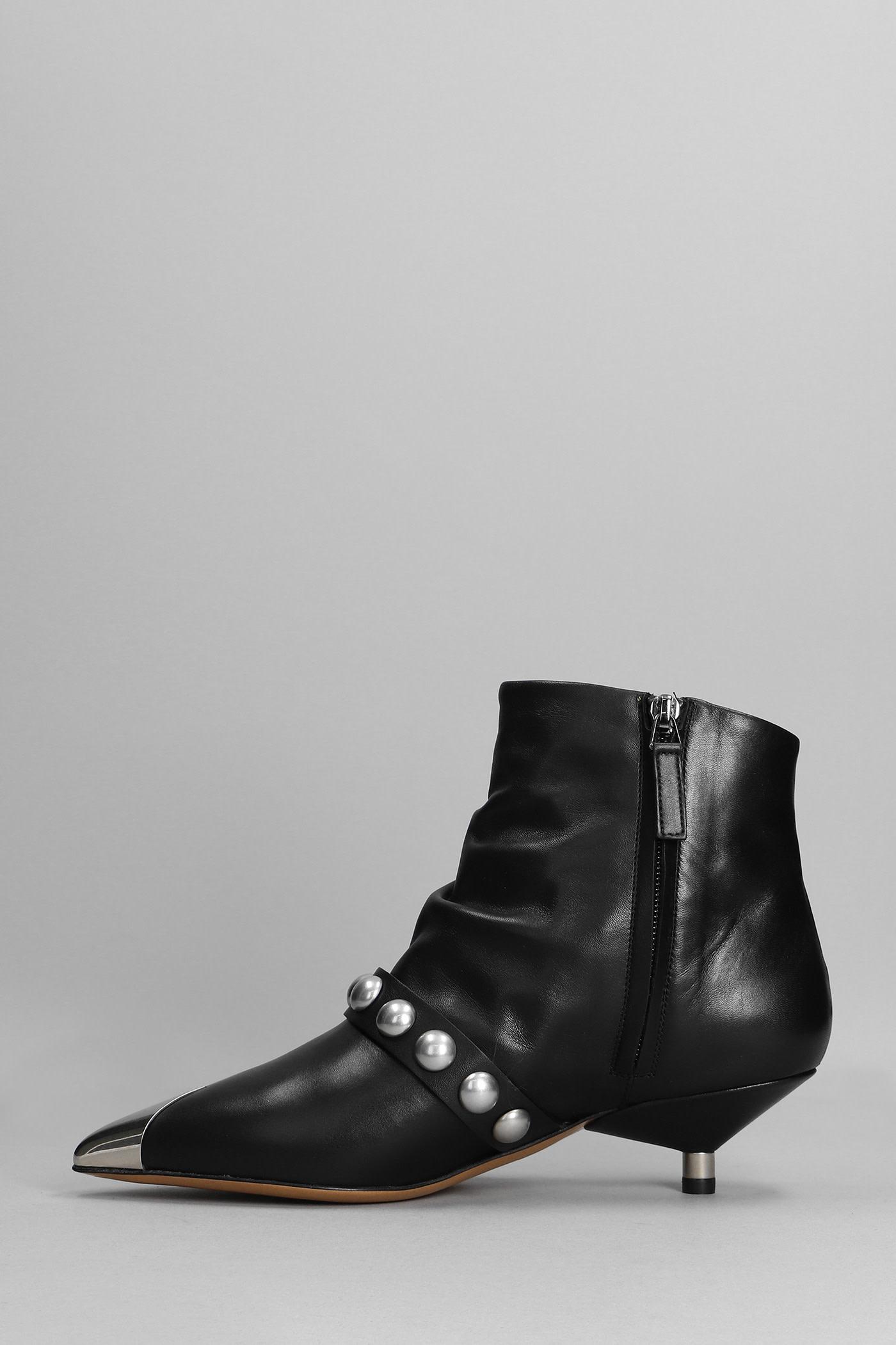 ISABEL MARANT Black Donatee 40 Leather Ankle Boots