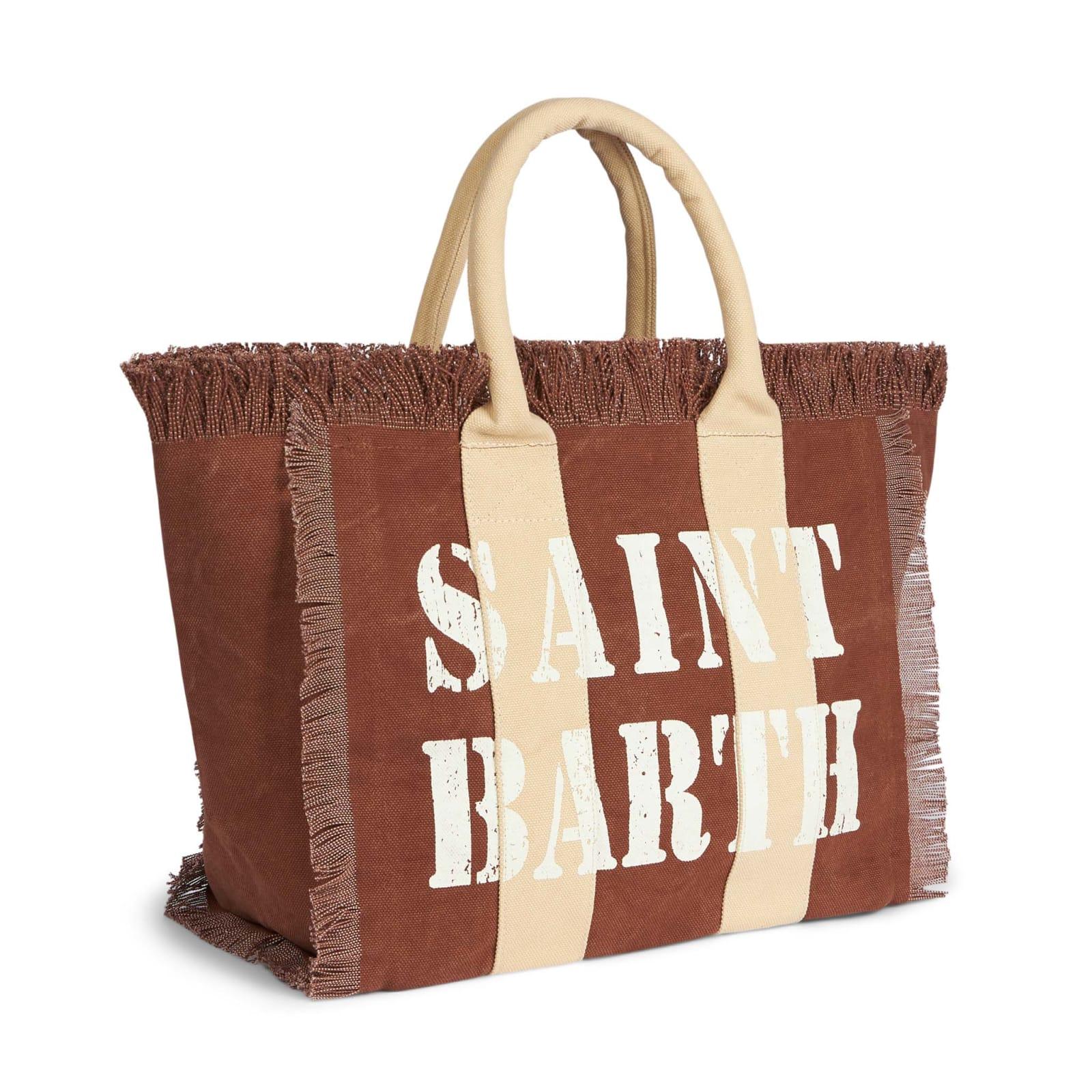 Mc2 Saint Barth Vanity Canvas Shoulder Bag With Logo Print in