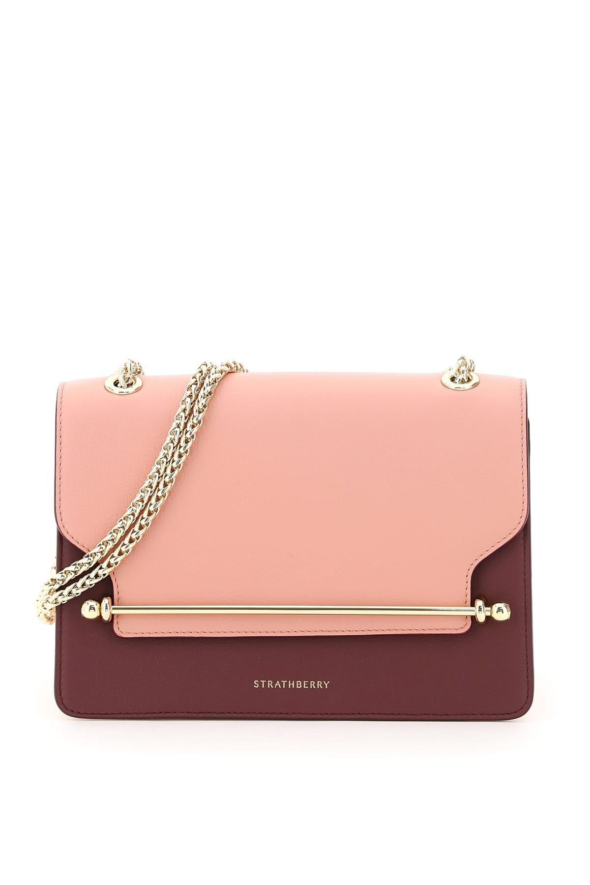 Strathberry East/west Mini Leather Bag in Pink