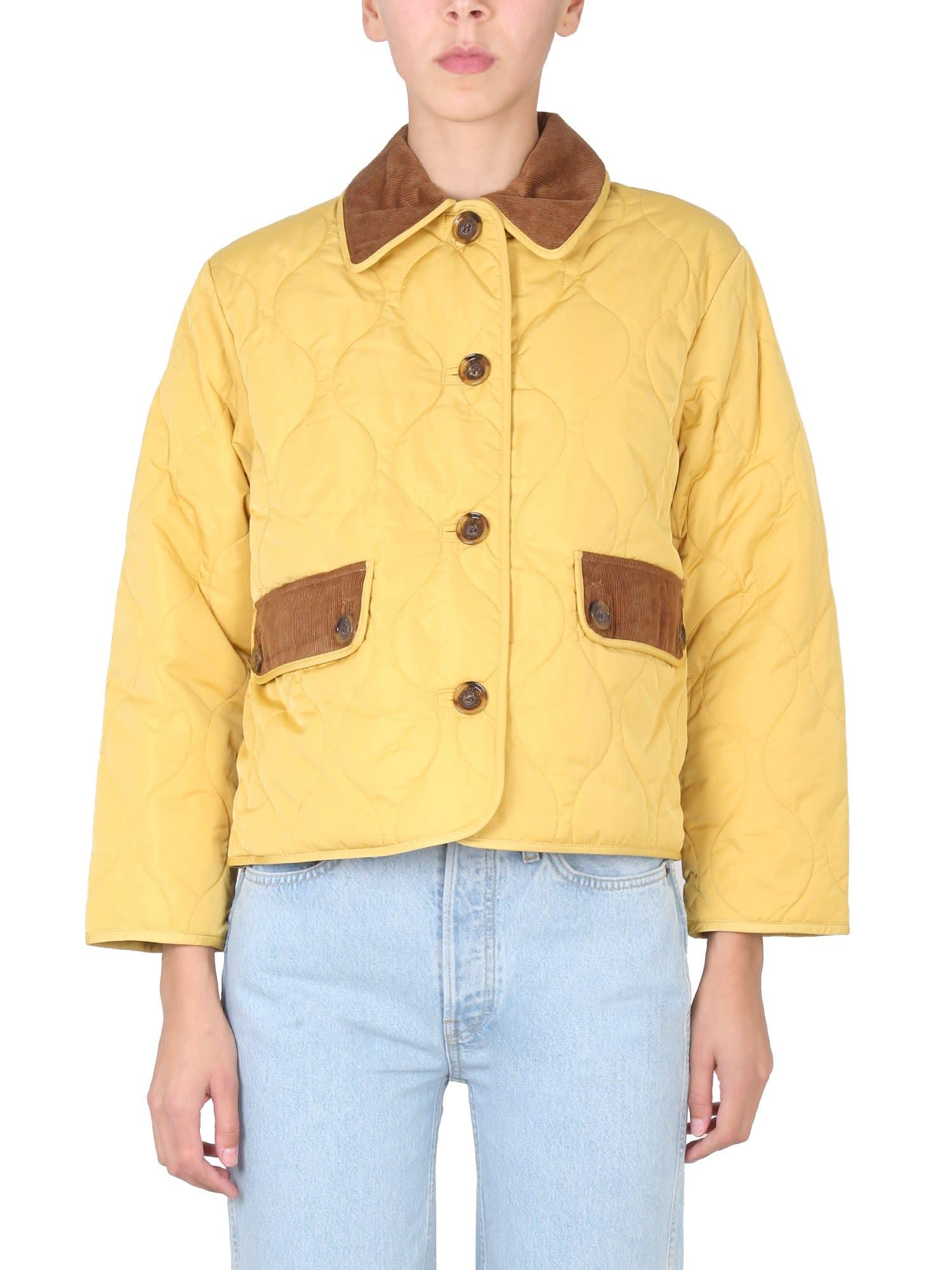 Barbour Quilted Jacket By Alexa Chung in Yellow Lyst