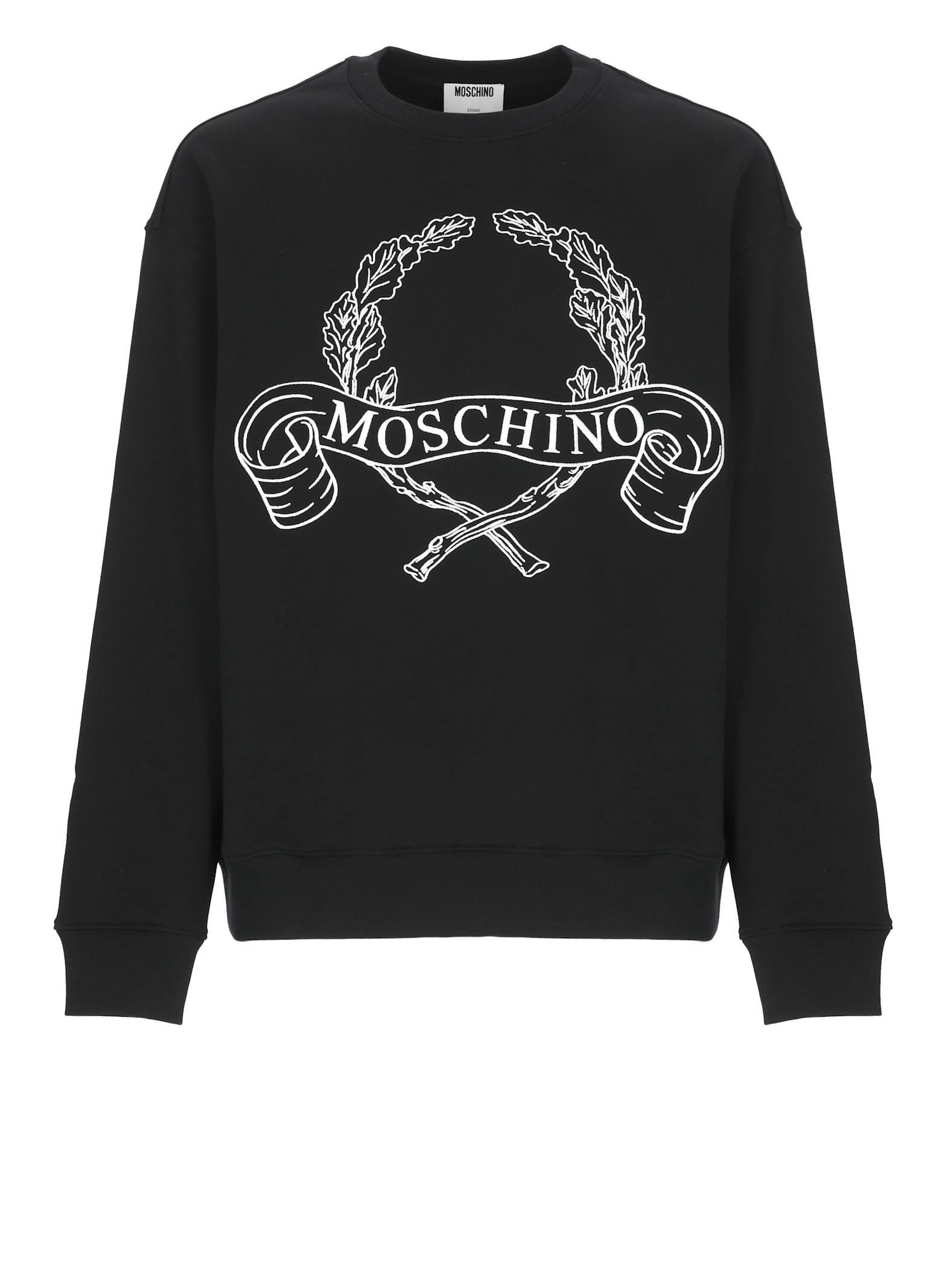 スウェット・トレーナー Moschino Cotton Sweatshirt Moschino | Stitched Logo Organic Cotton Sweatshirt | Crew
