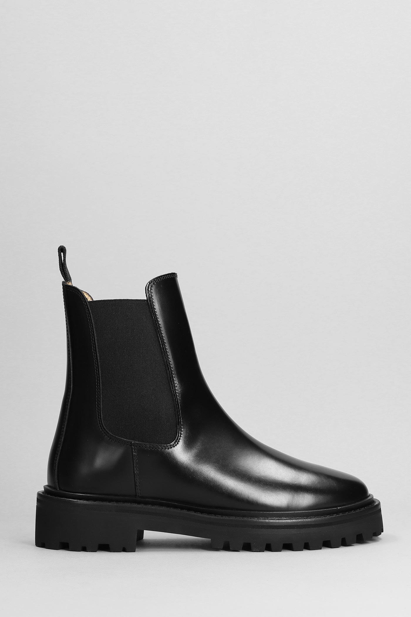 Isabel Marant Castay Ankle Boots In Black Leather | Lyst