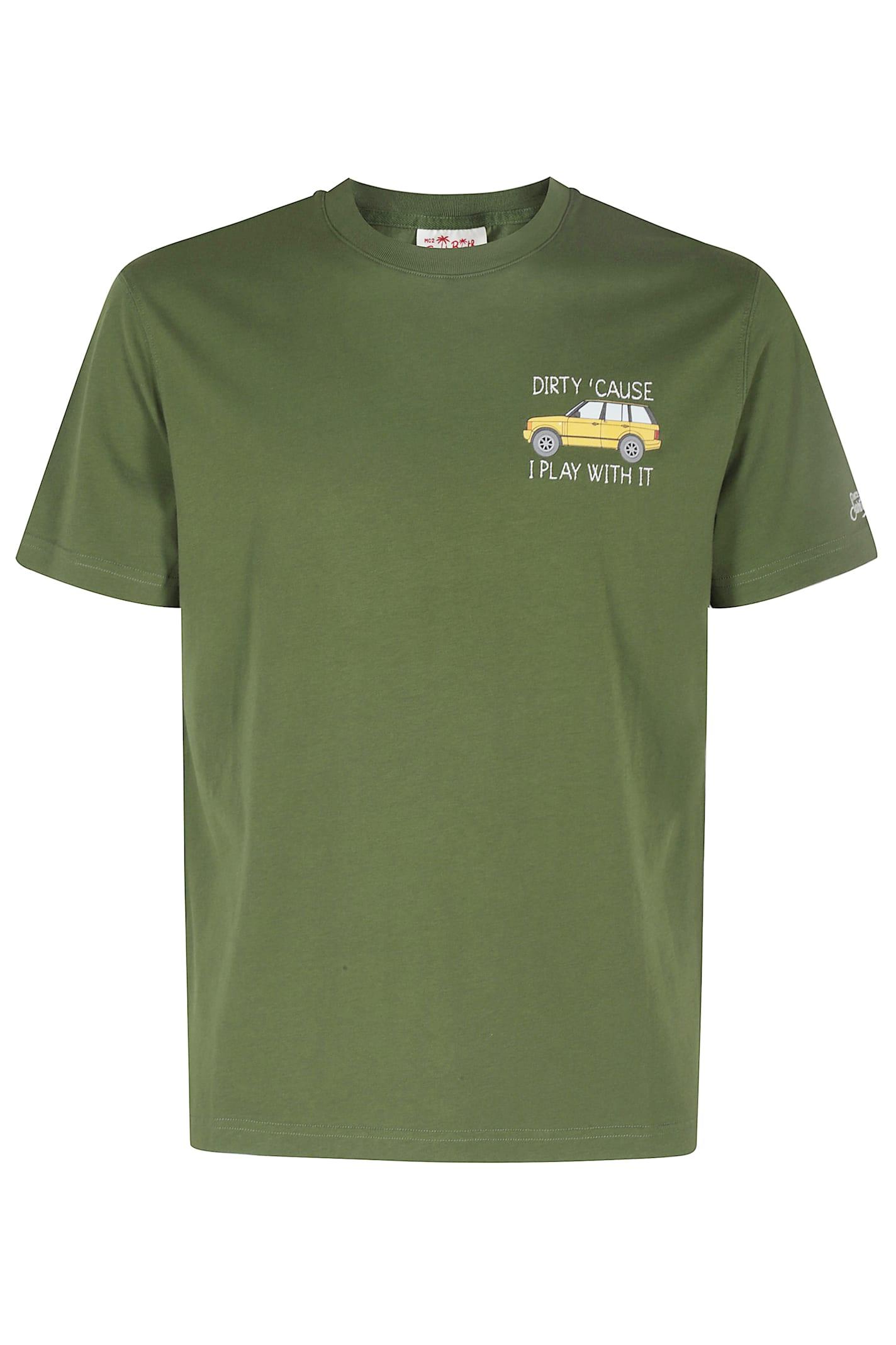 【関税&送料込】MC2 Saint Barth T-shirts and Polos Green Man military green cotton jersey t-shirt Dover with St