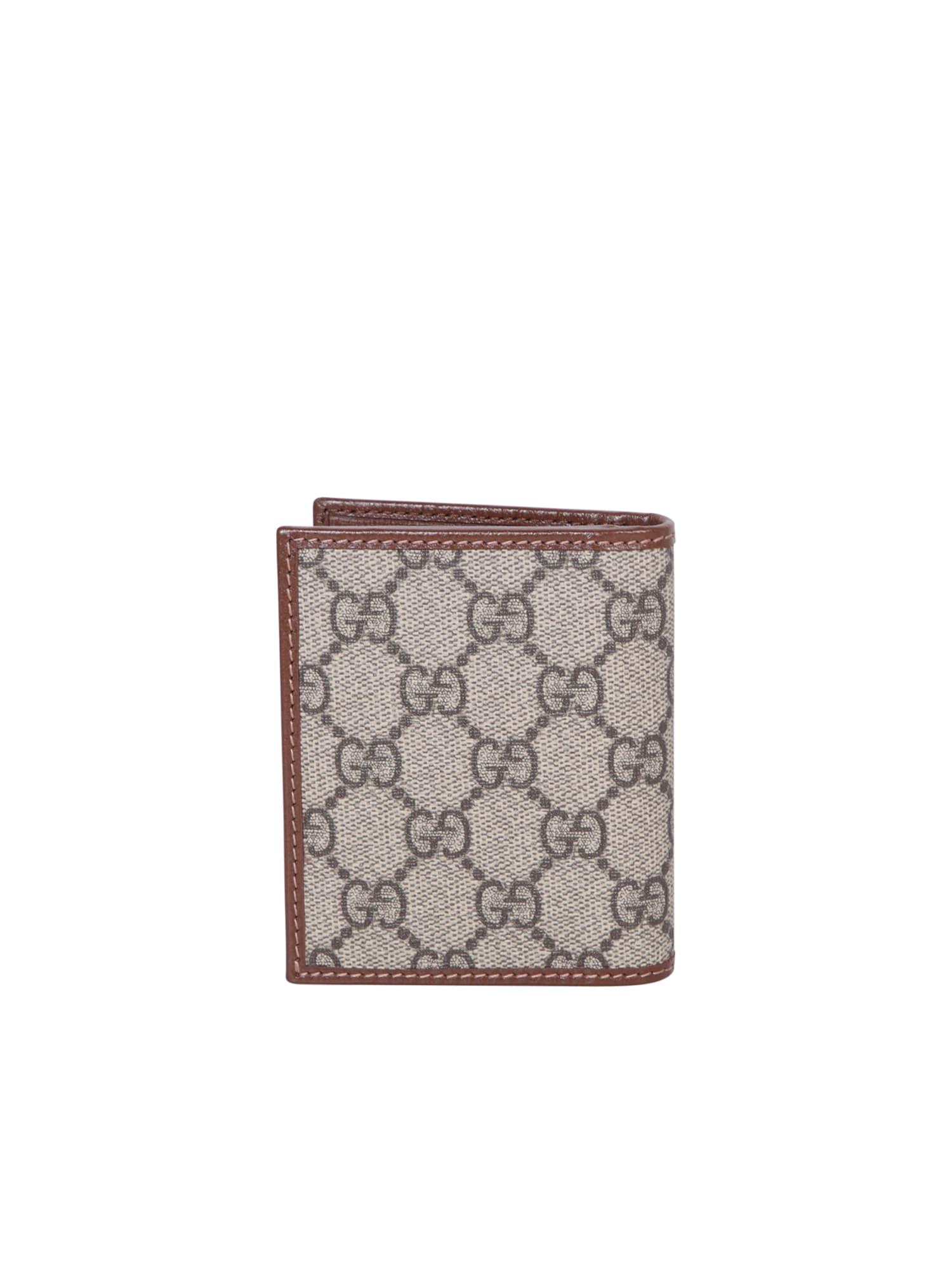 Gucci Black & Grey Gg Supreme Kingsnake Card Holder - 1058 Grey