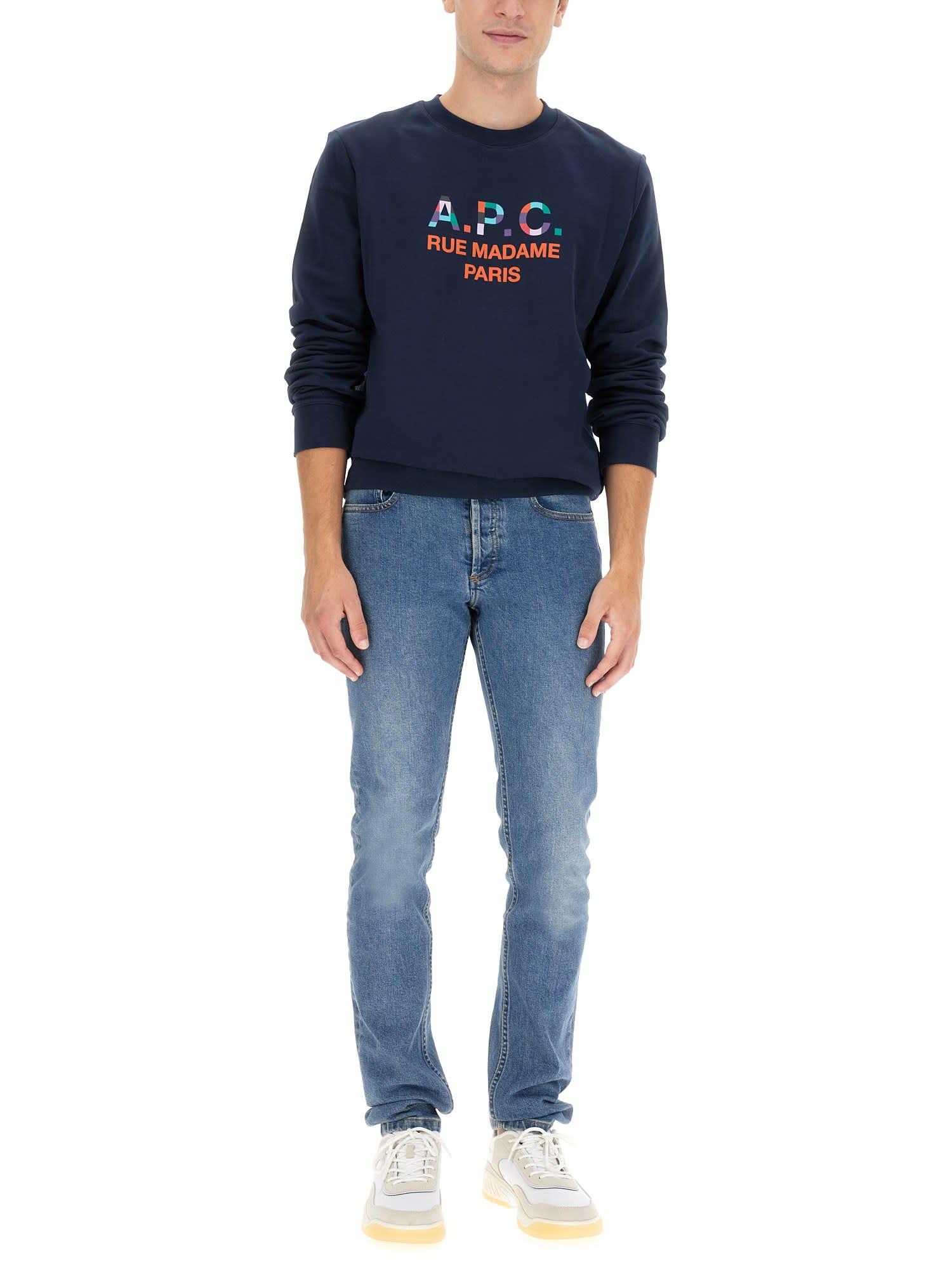A.P.C. Sweatshirt "achilles" in Blue for Men | Lyst