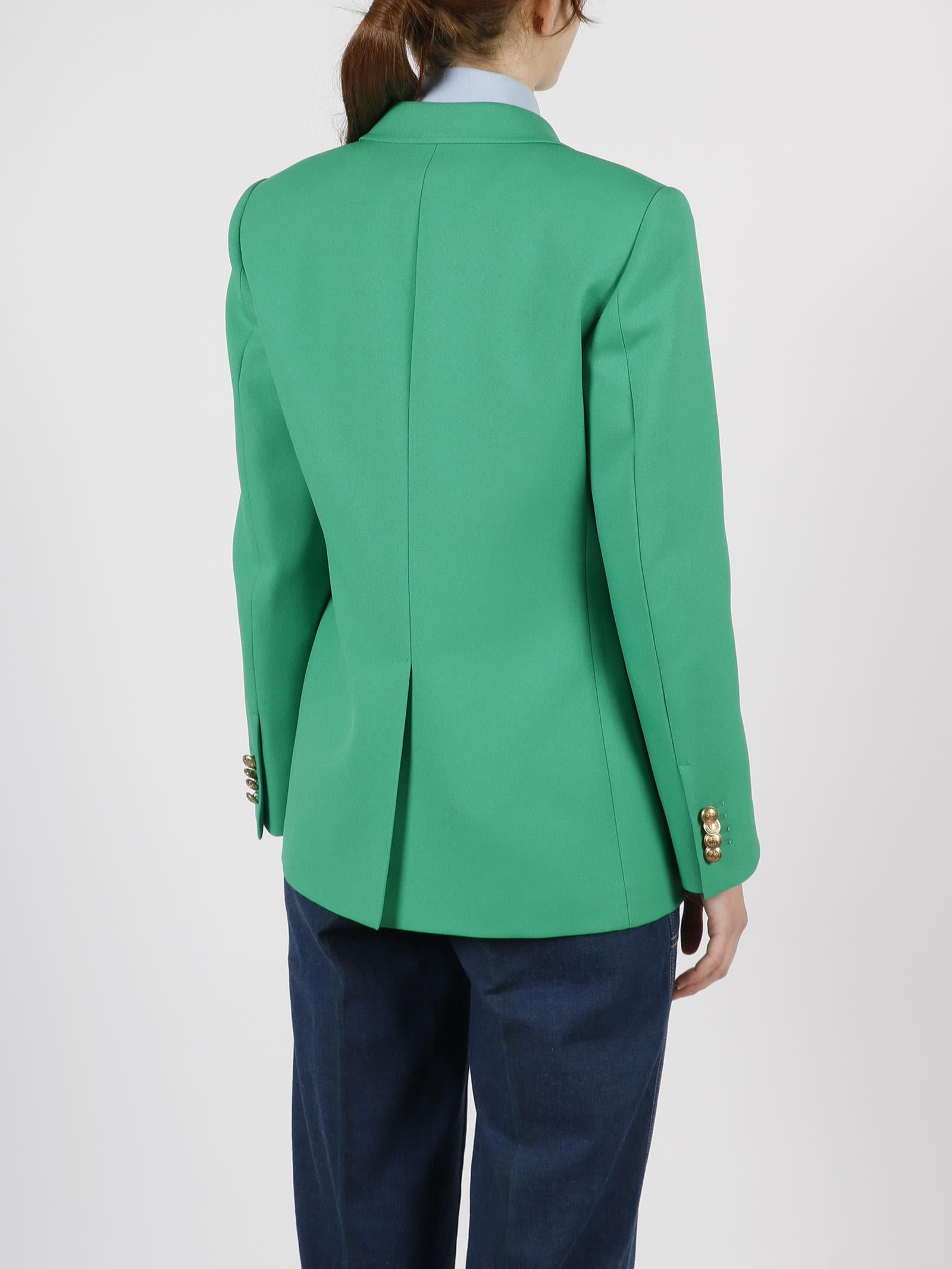 Gucci Sigle-breasted Fluid Drill Jacket in Green | Lyst
