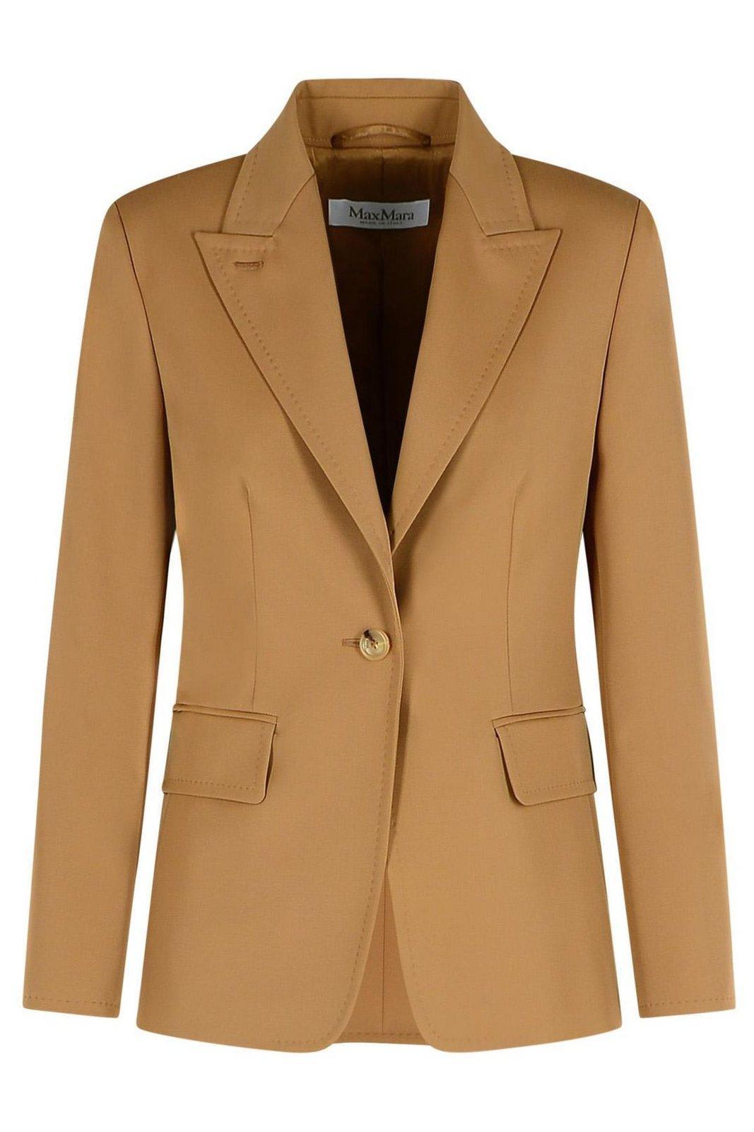 Max Mara 'Palchi' ブレザー Max Mara Palchi Single-Breasted Blazer in Brown | Lyst