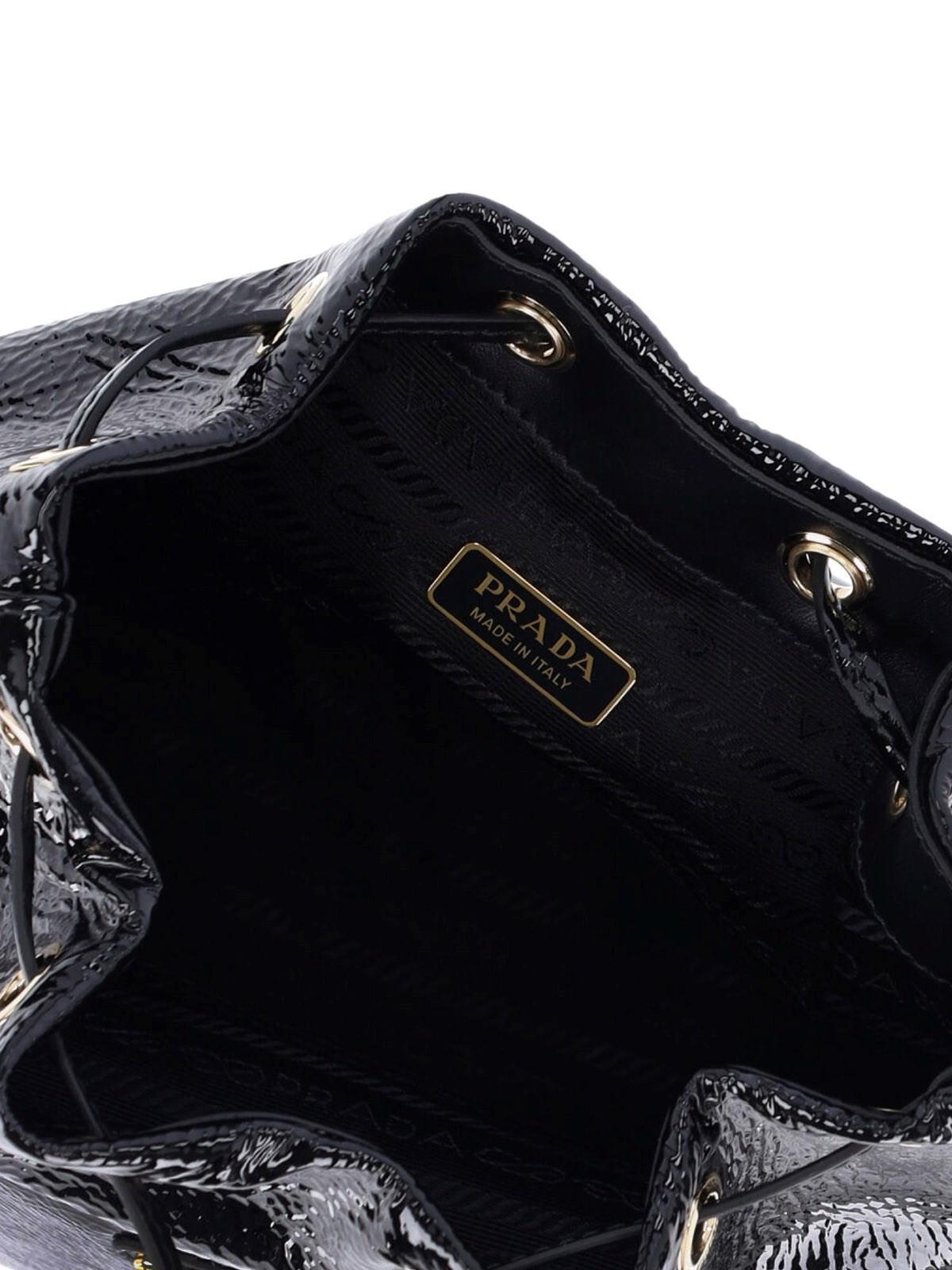 Prada Duet Bucket Bag in Black | Lyst