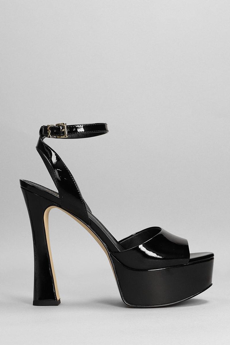 Michael Kors Jenson Sandals In Patent Leather in Black | Lyst