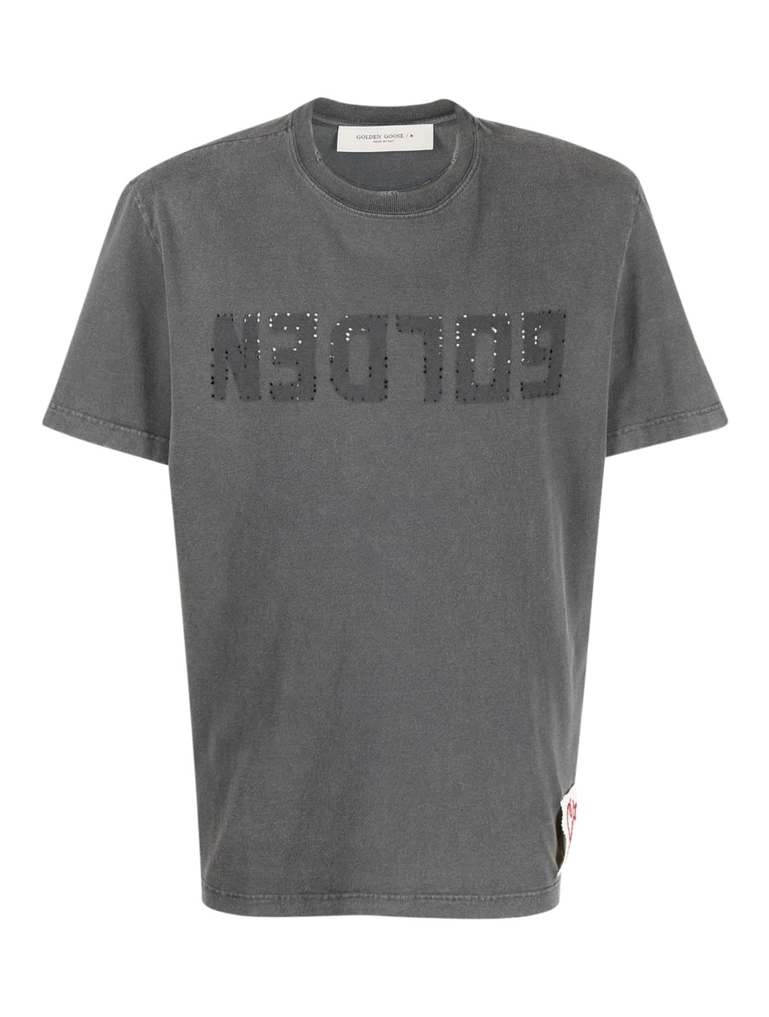Golden Goose Golden M`s Regular T-shirt Distressed Cotton Jersey