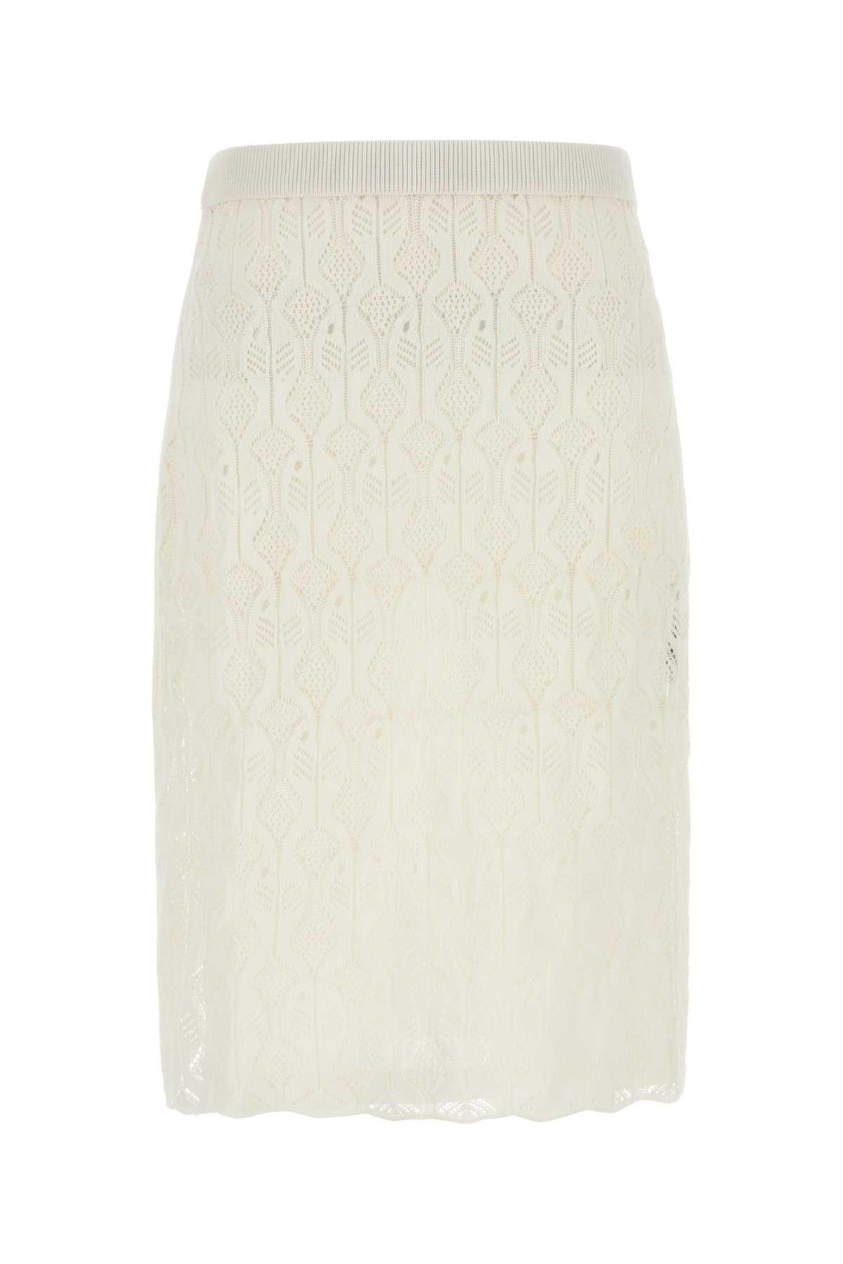 スカート BOTTEGA VENETA FW25 White lace skirt (835382V5ND0 9071) Bottega Veneta Skirts for Women | Online Sale up to 78% off